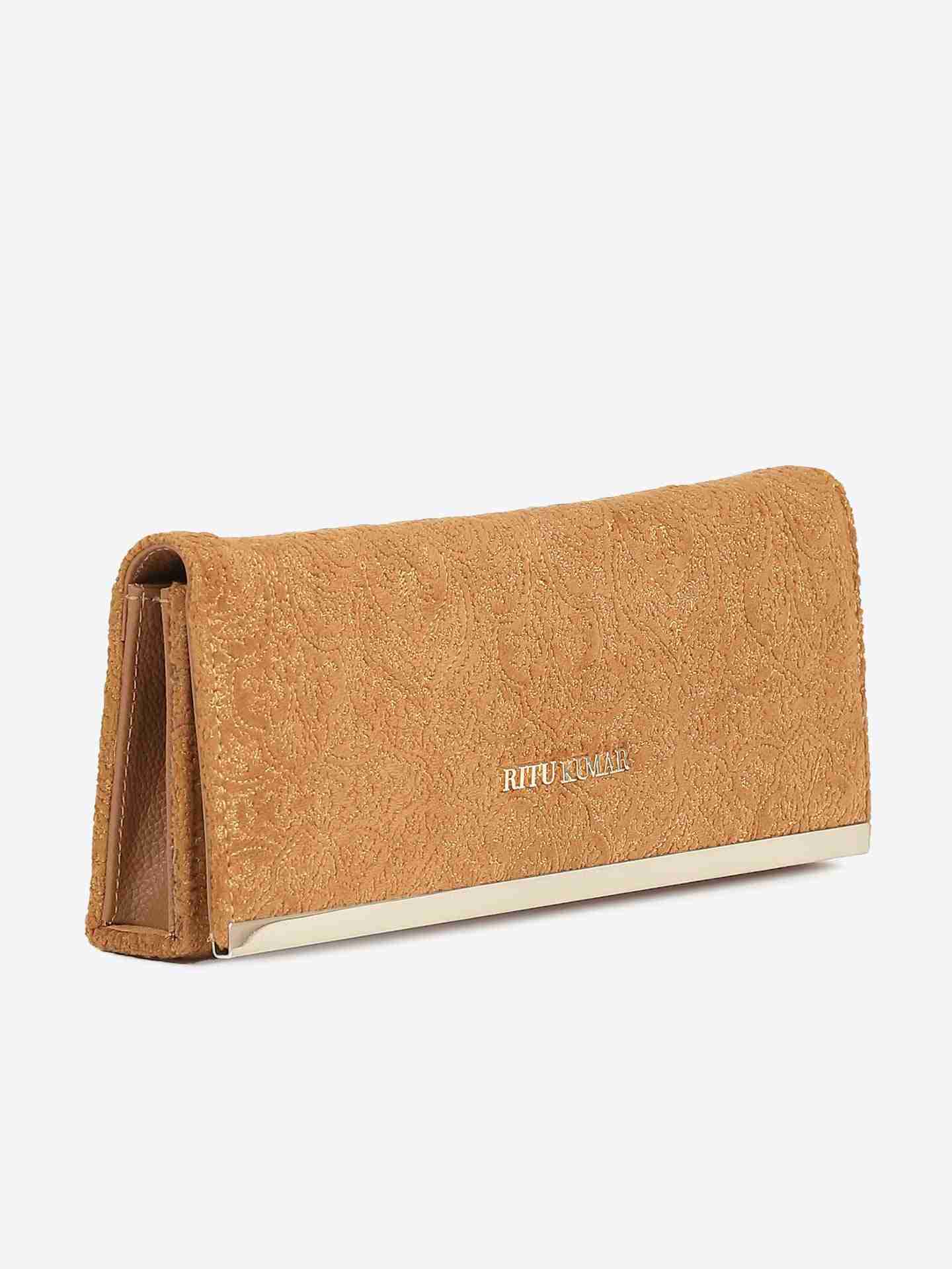 Brown Mocha Suede Rectangle Clutch