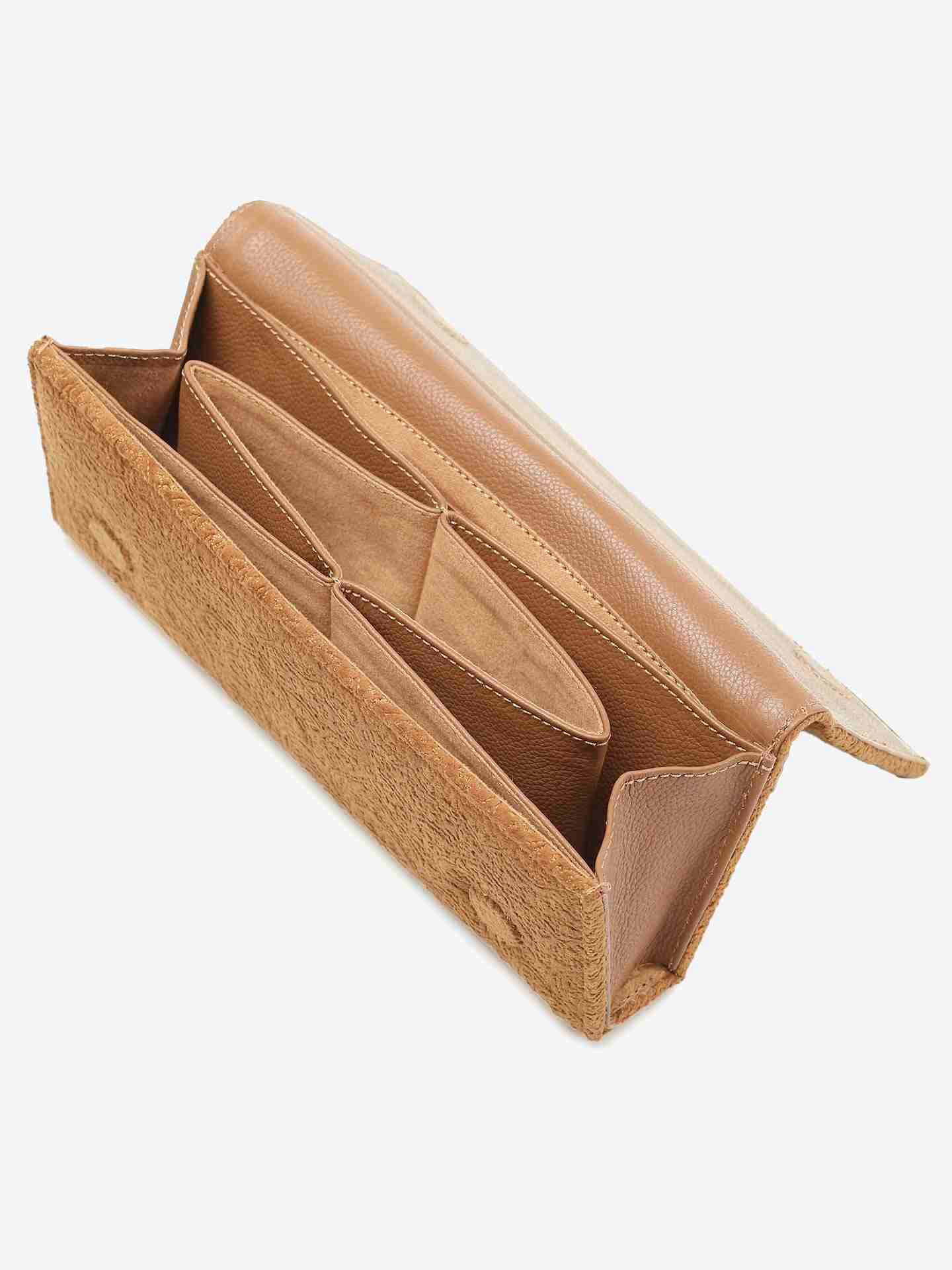 Brown Mocha Suede Rectangle Clutch