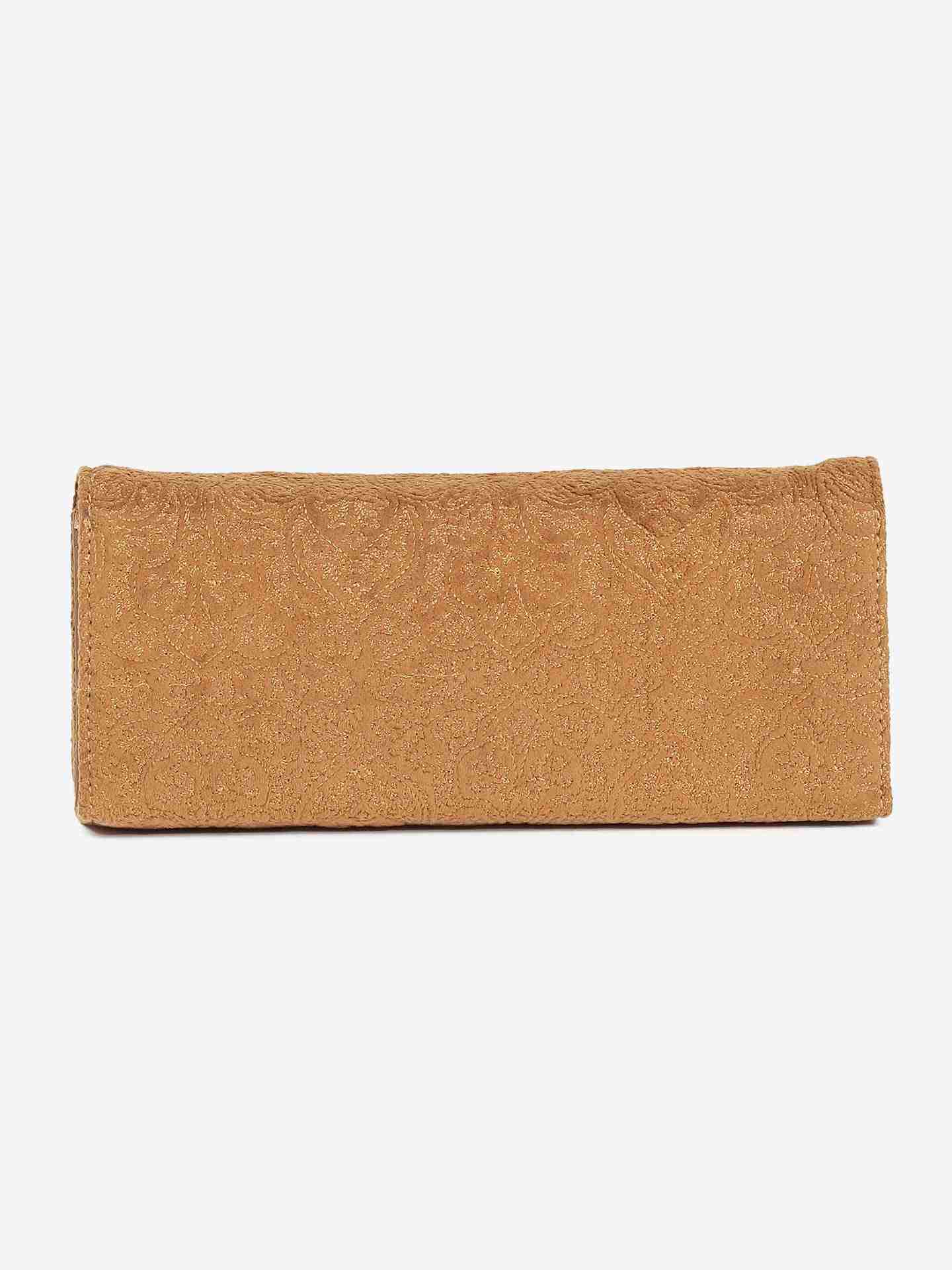 Brown Mocha Suede Rectangle Clutch
