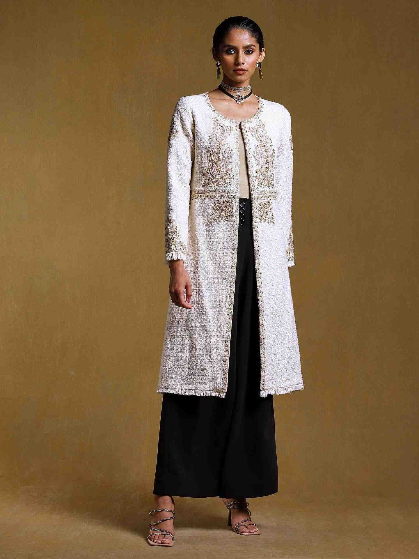 Off White Antari Cotton Long Jacket