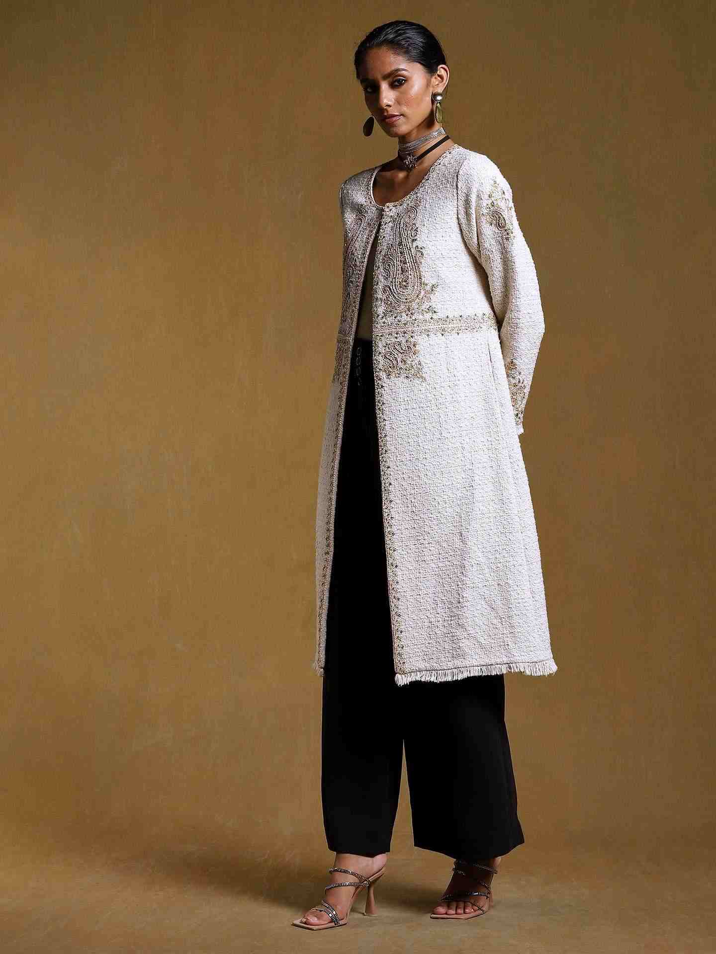 Off White Antari Cotton Long Jacket