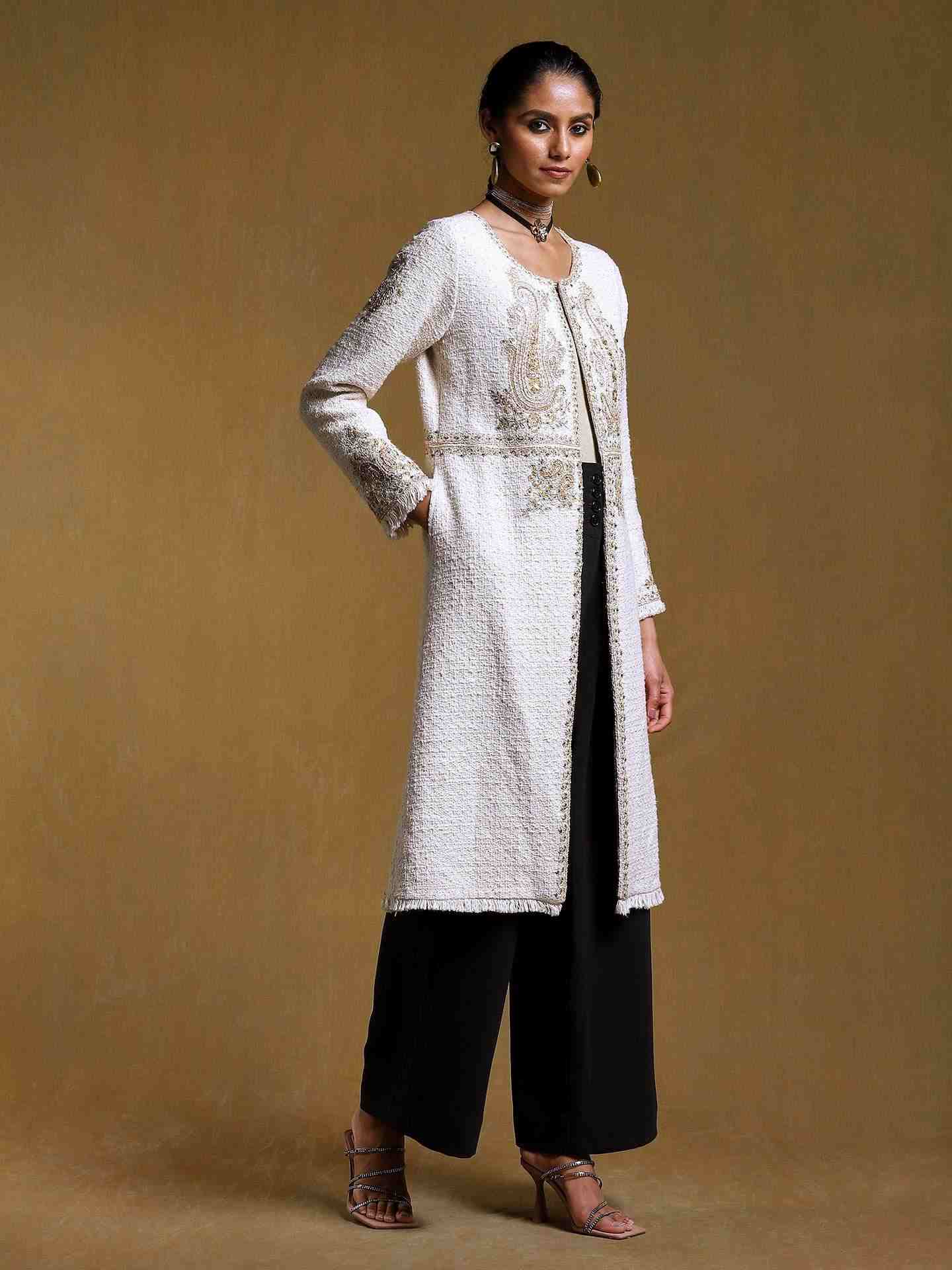 Off White Antari Cotton Long Jacket