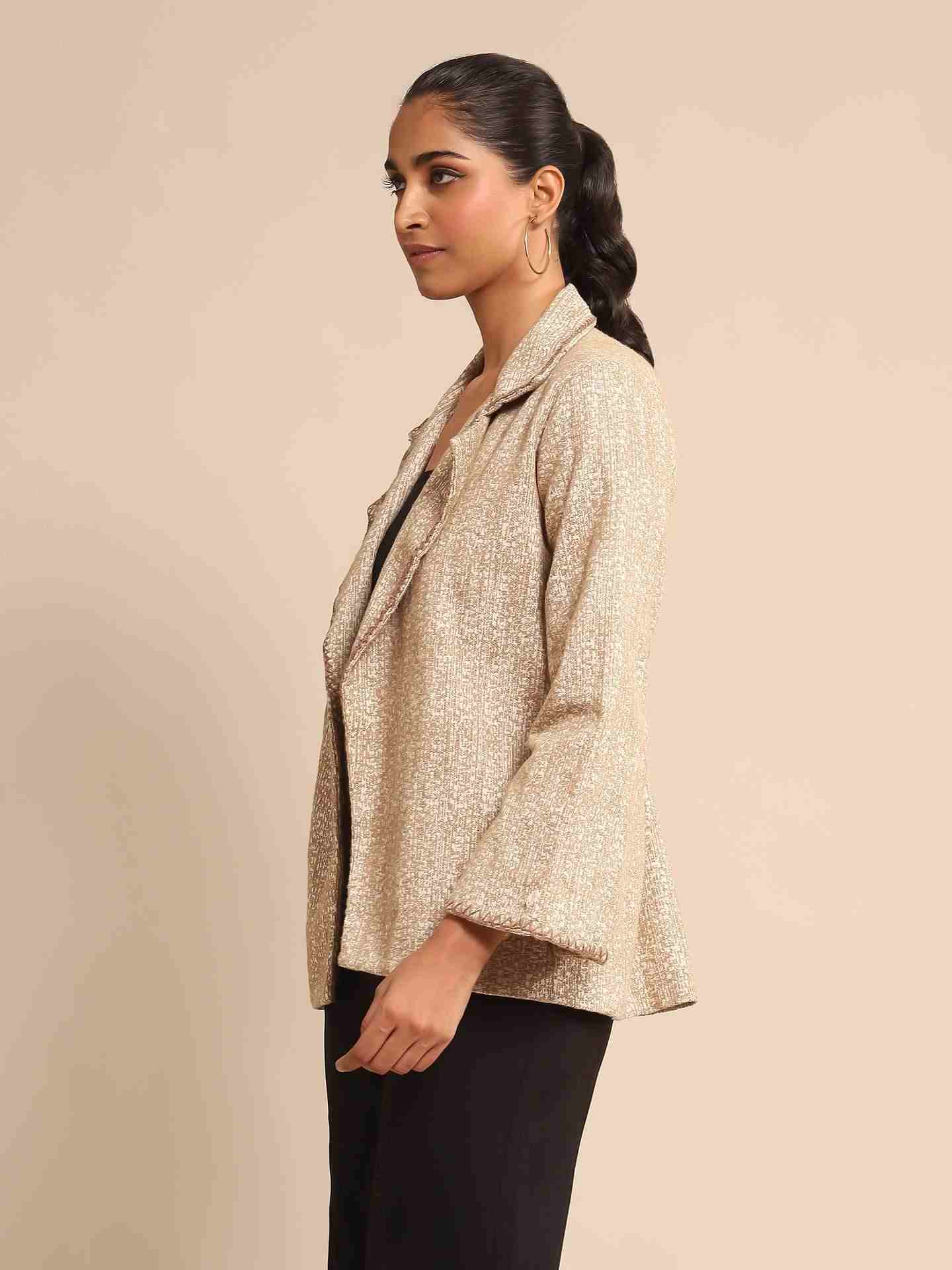 Beige Urban Elysian Cotton Structured Jacket