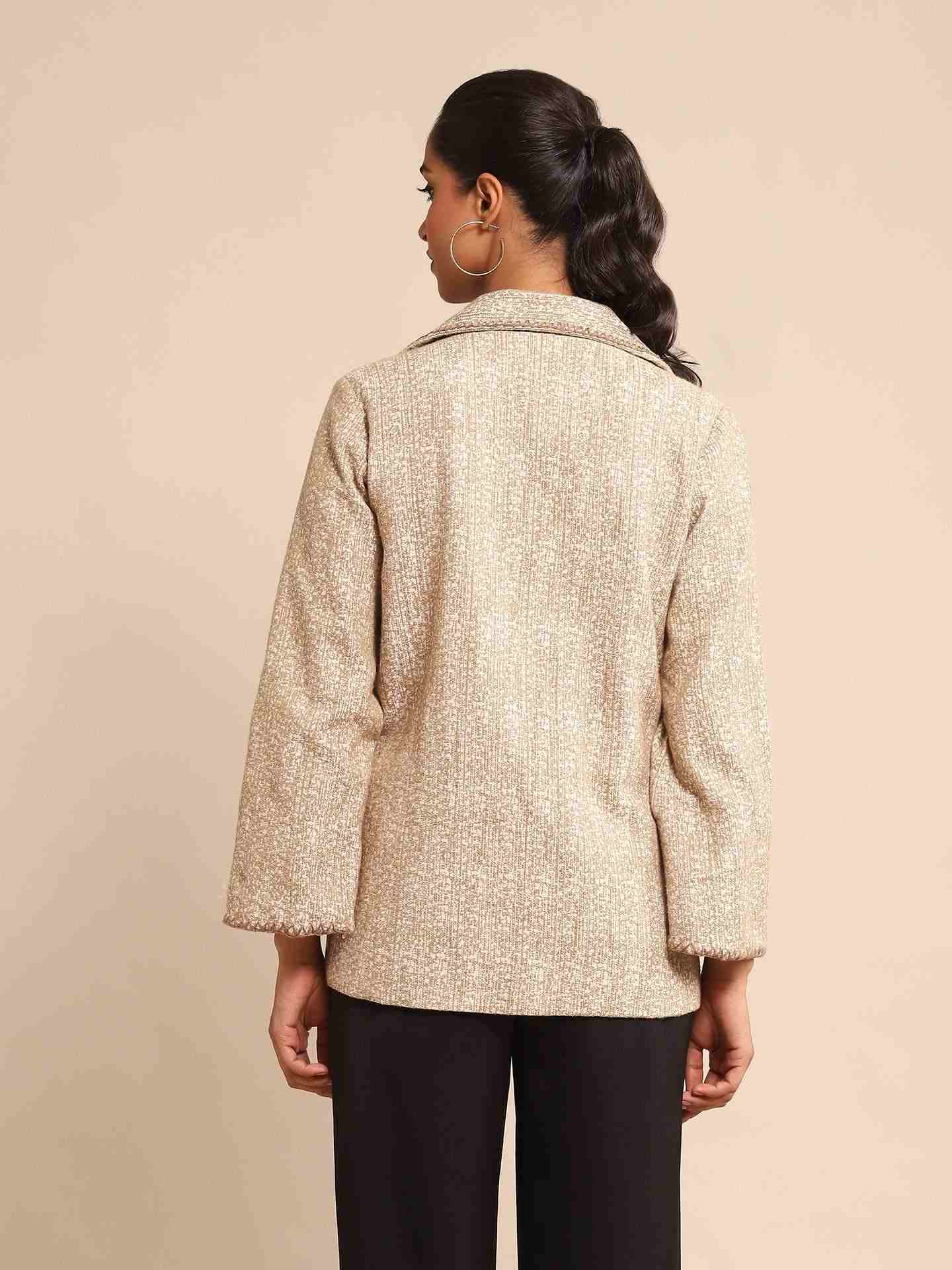 Beige Urban Elysian Cotton Structured Jacket