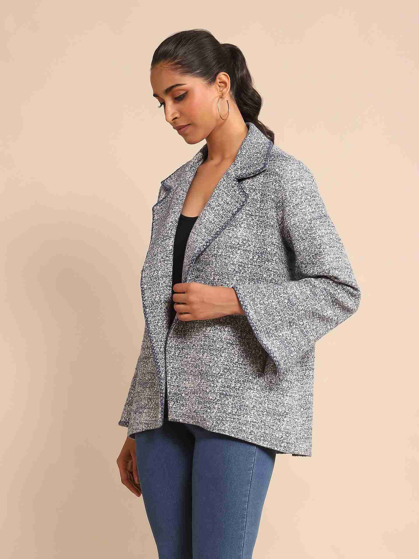 Blue Urban Elysian Cotton Structured Jacket