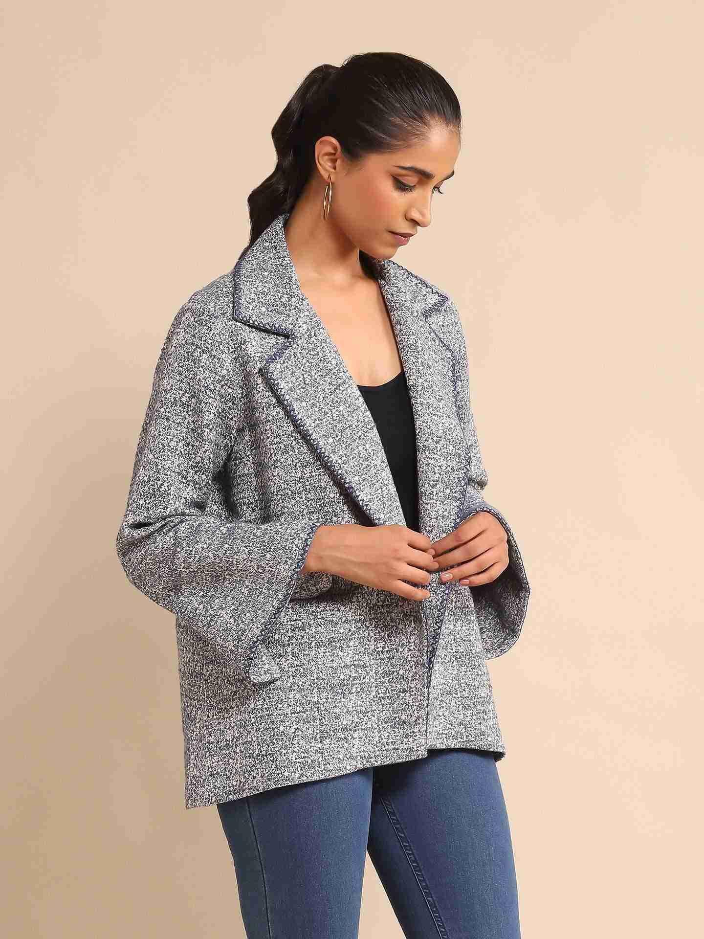 Blue Urban Elysian Cotton Structured Jacket