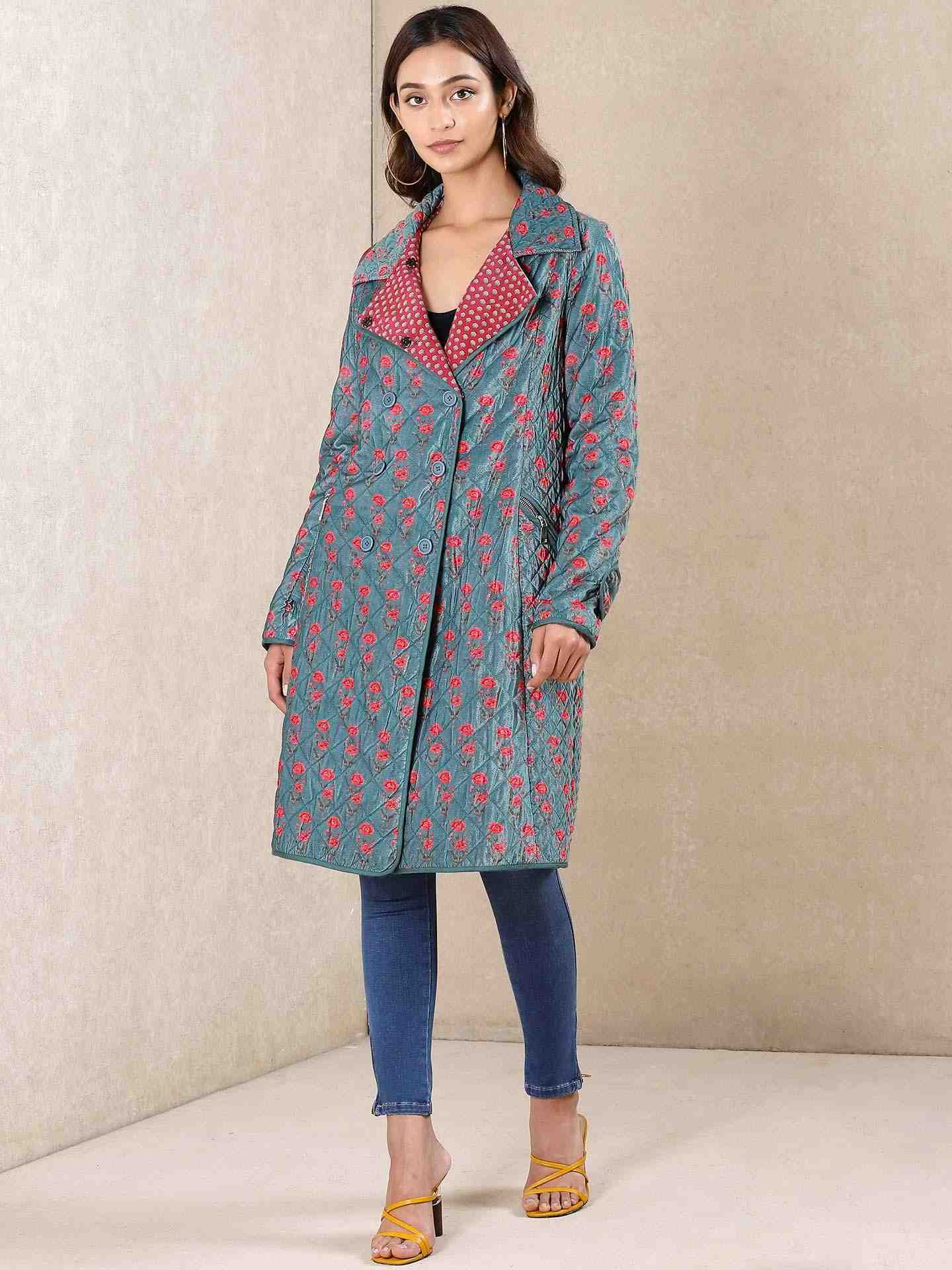 Teal Aneri Velvet Jacket