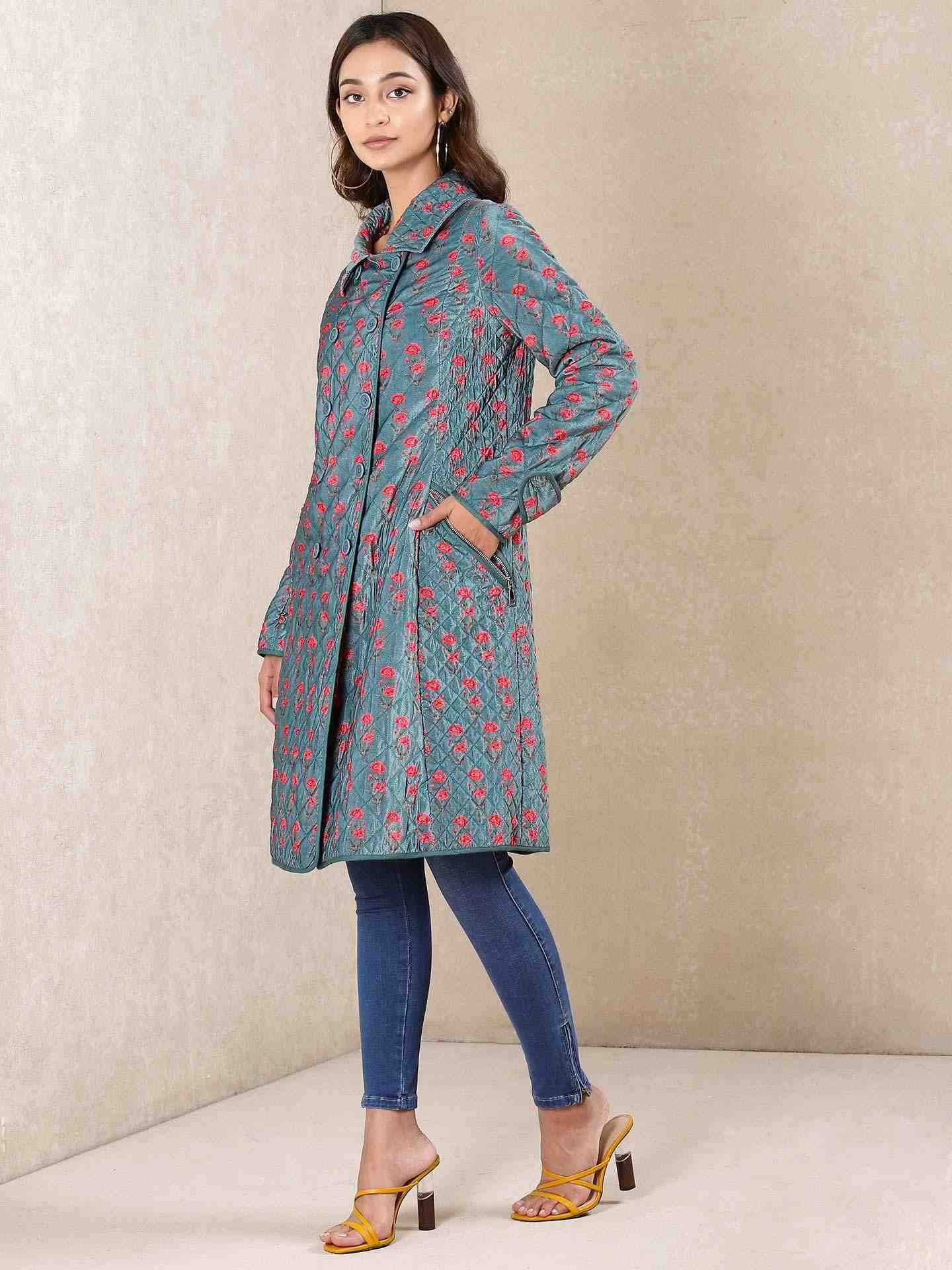 Teal Aneri Velvet Jacket