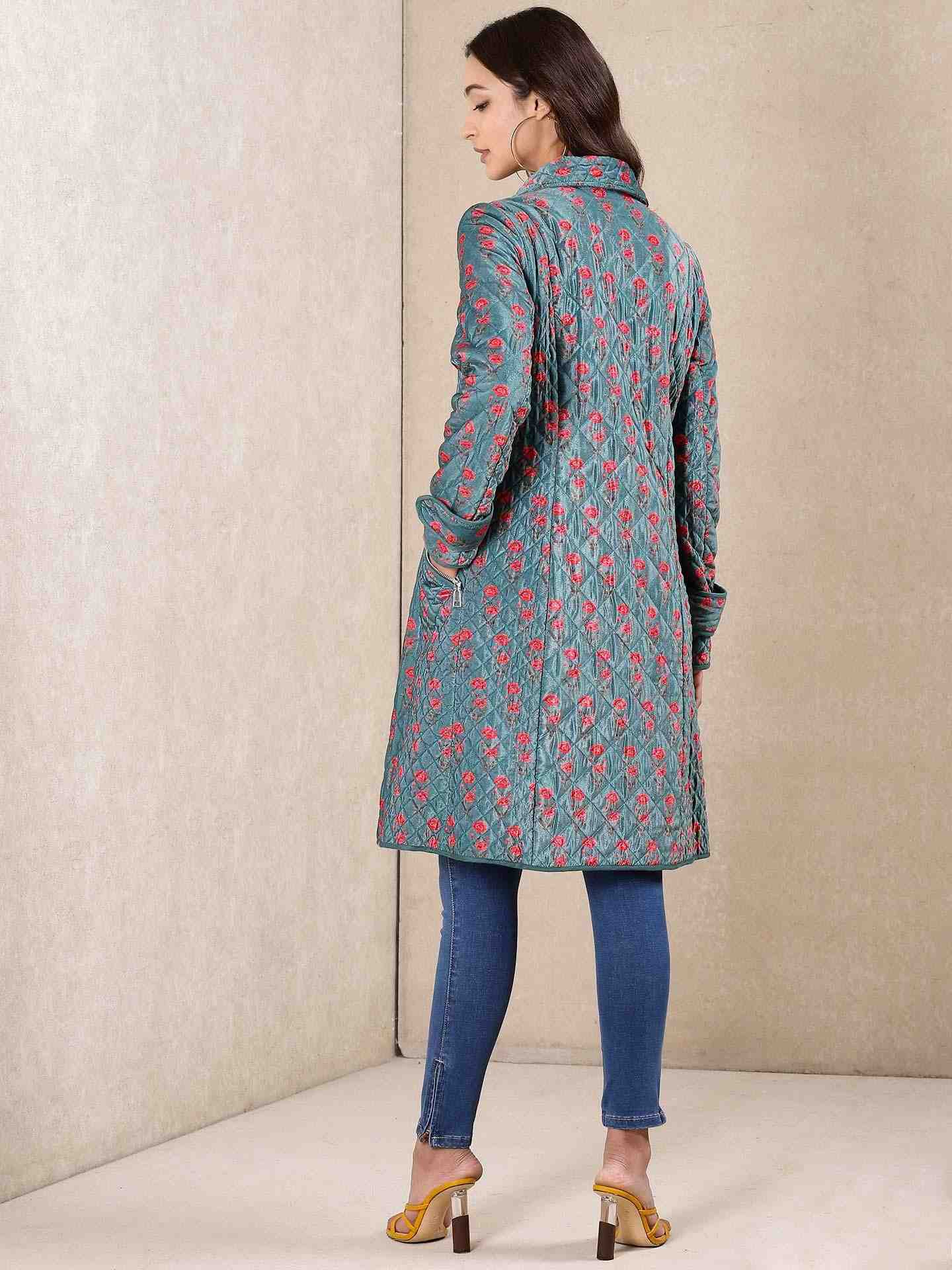 Teal Aneri Velvet Jacket