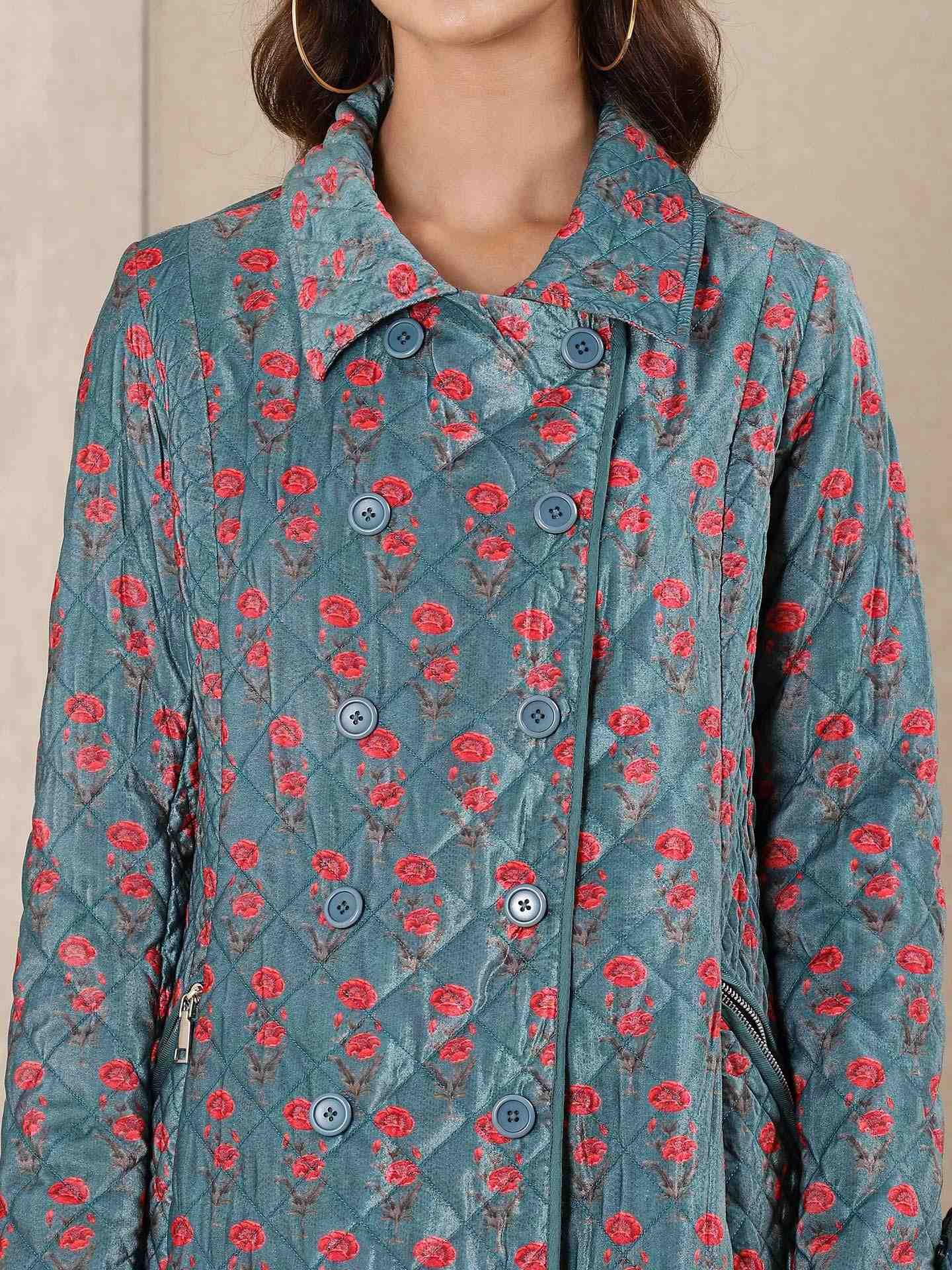 Teal Aneri Velvet Jacket