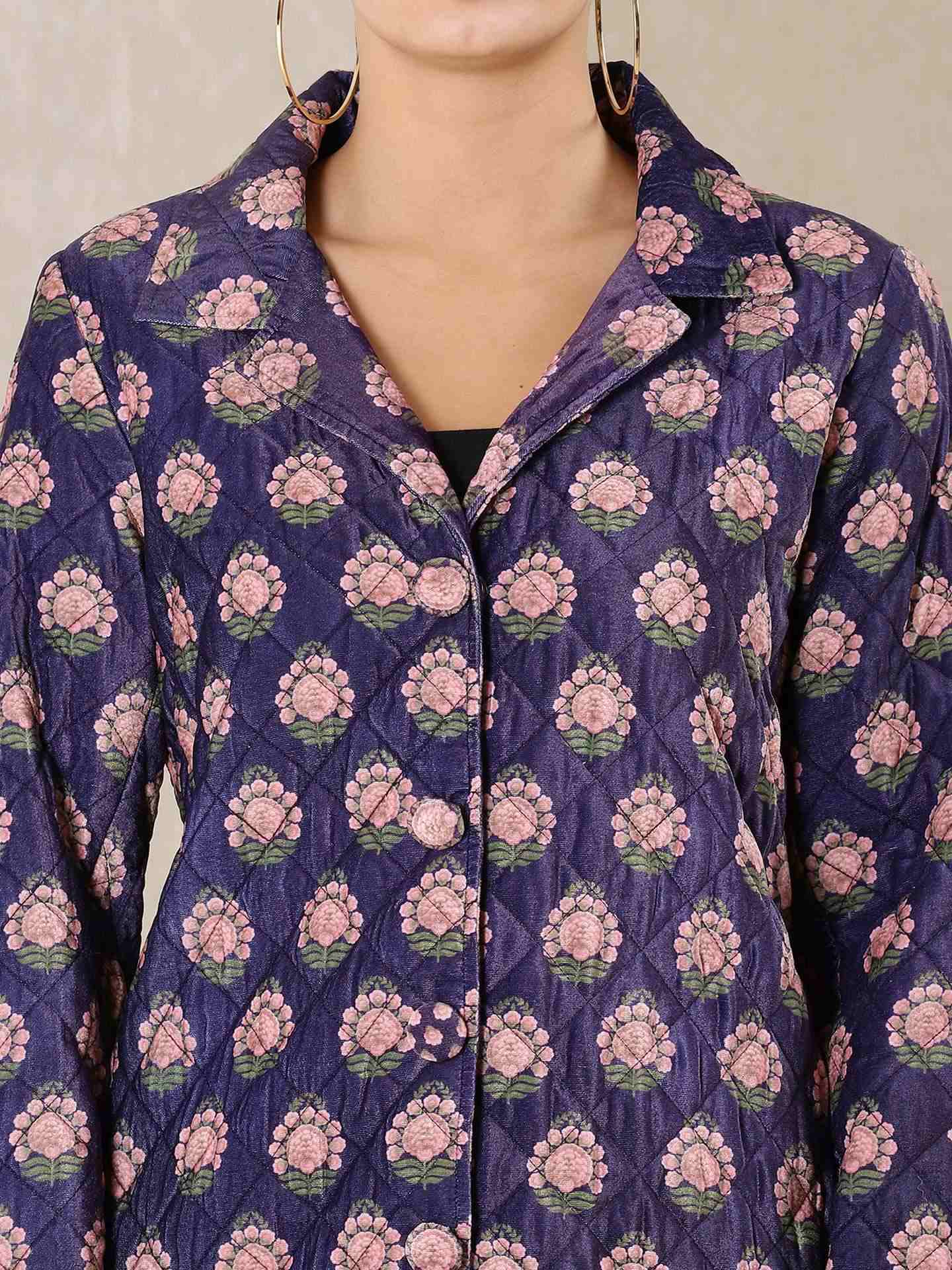 Dark Purple Noori Velvet Jacket