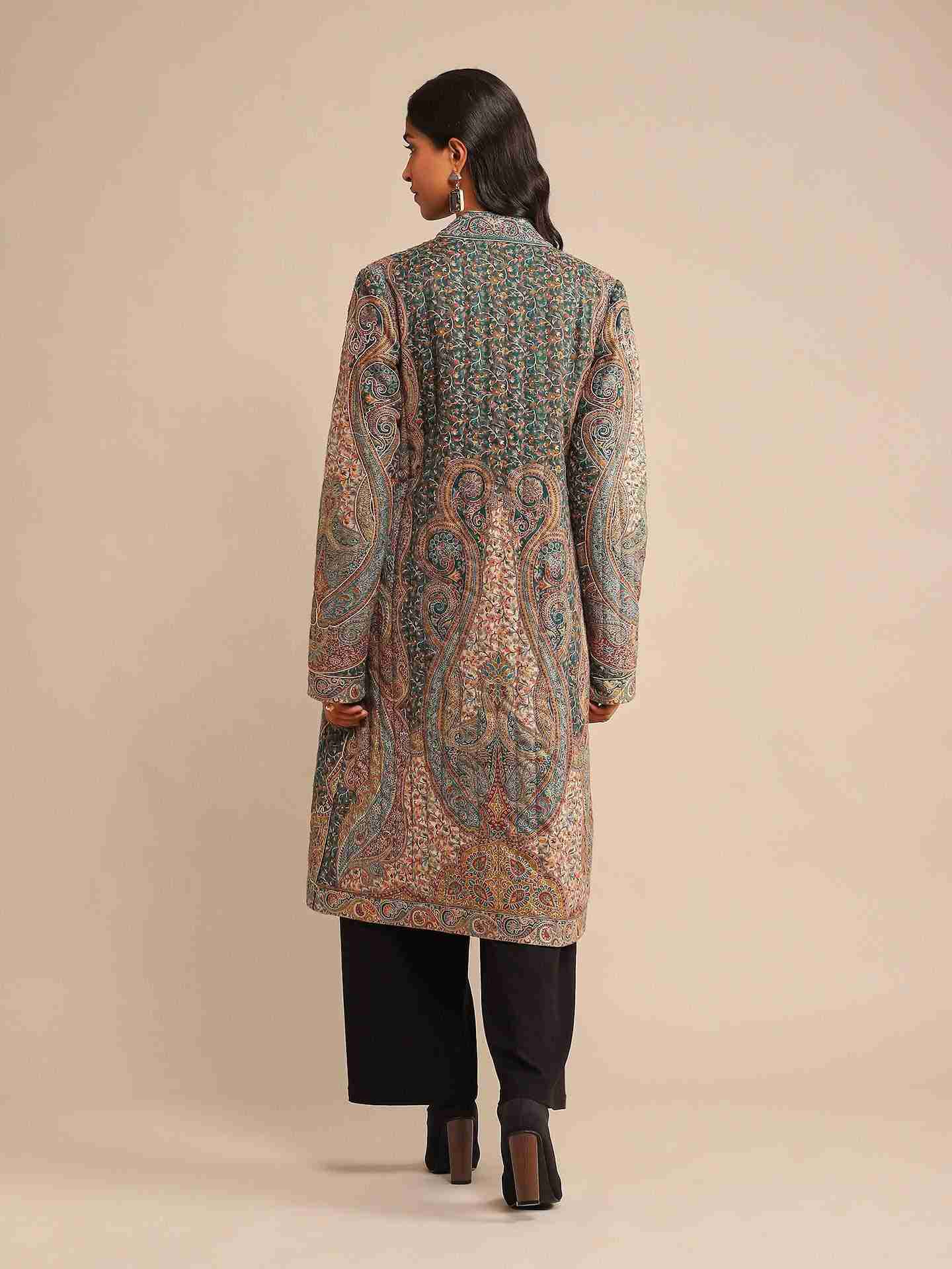 Green Velvet Structured Jacket