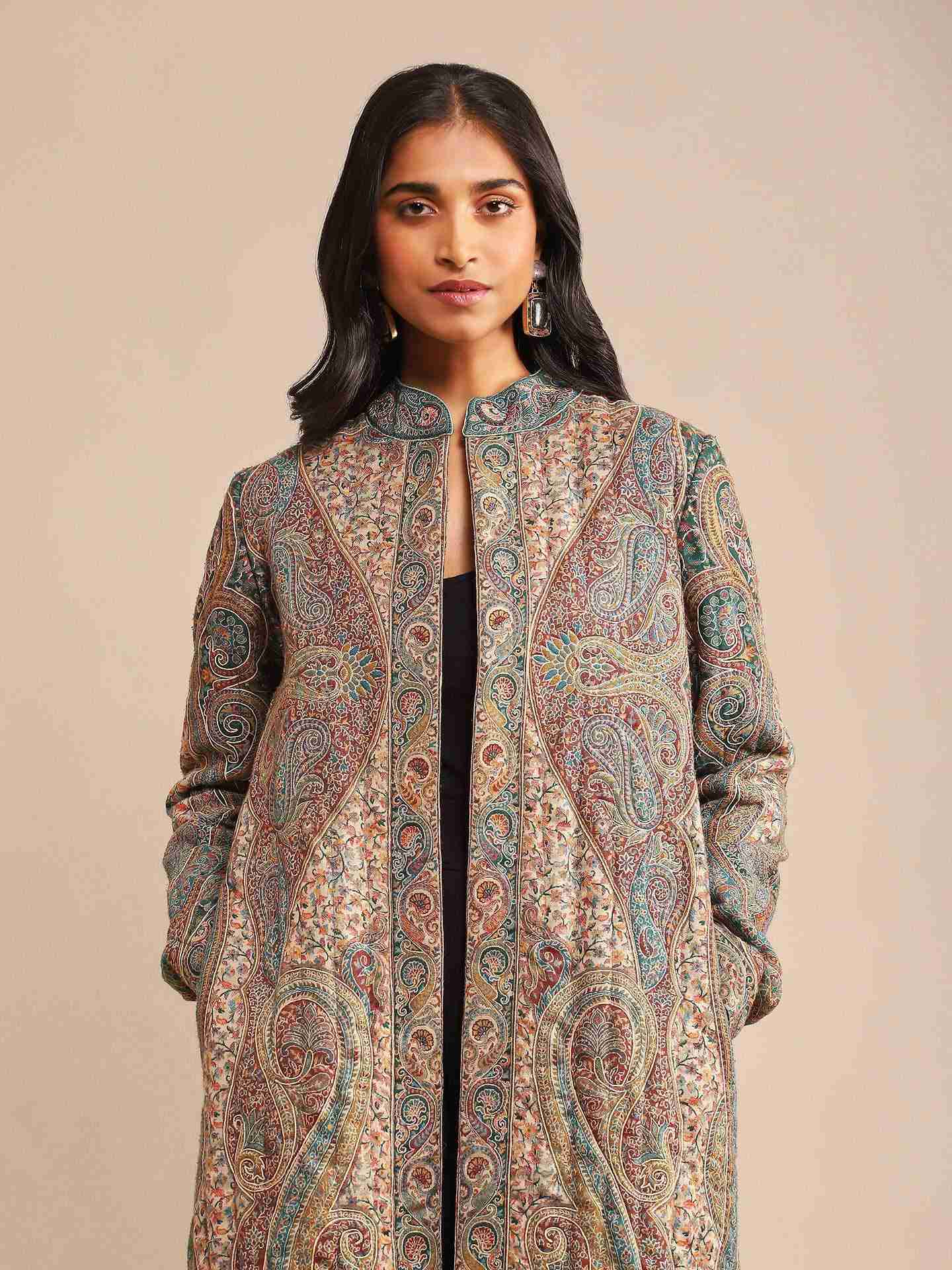 Green Velvet Structured Jacket