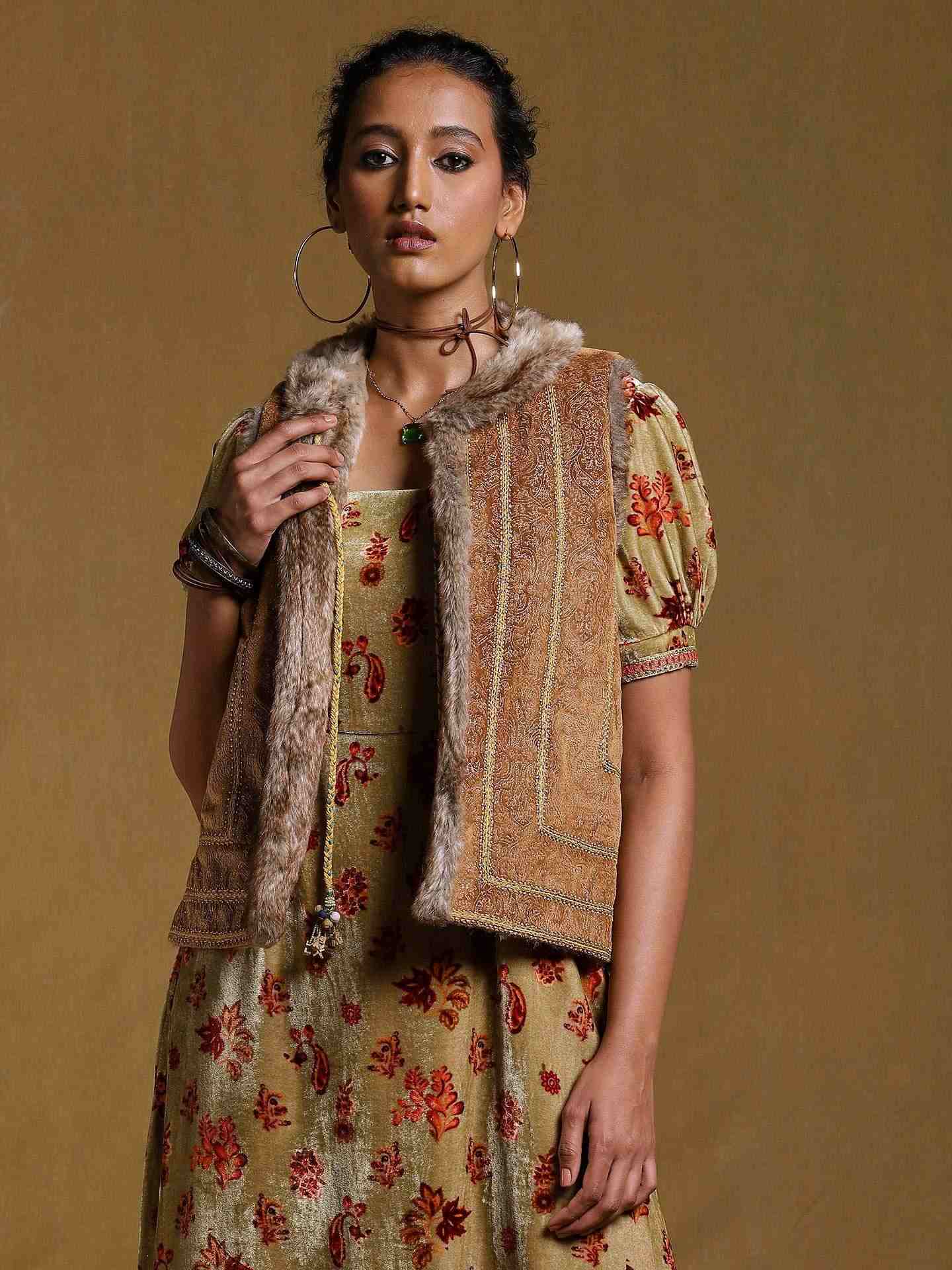 Brown Antari Suede Structured Jacket