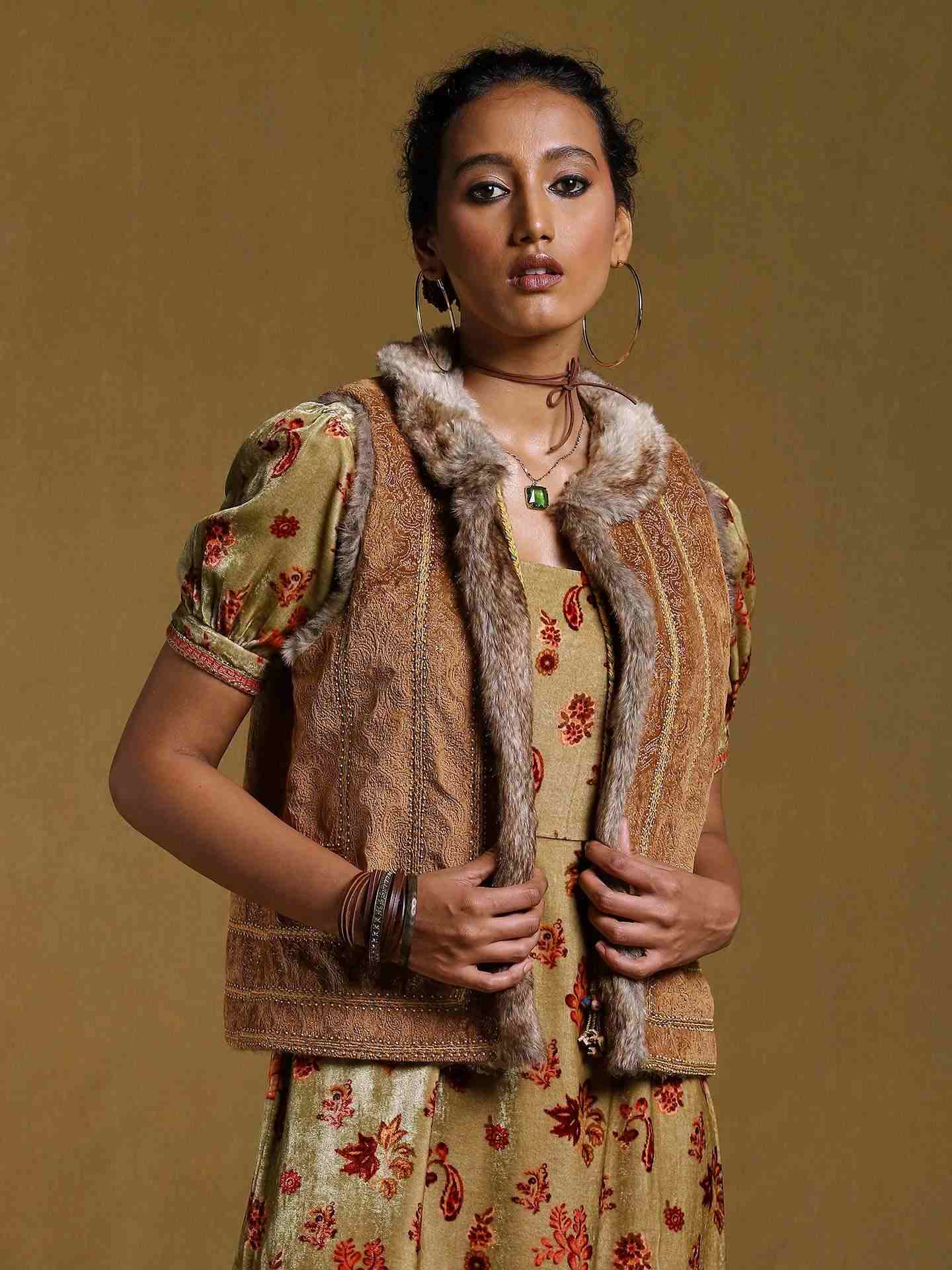 Brown Antari Suede Structured Jacket