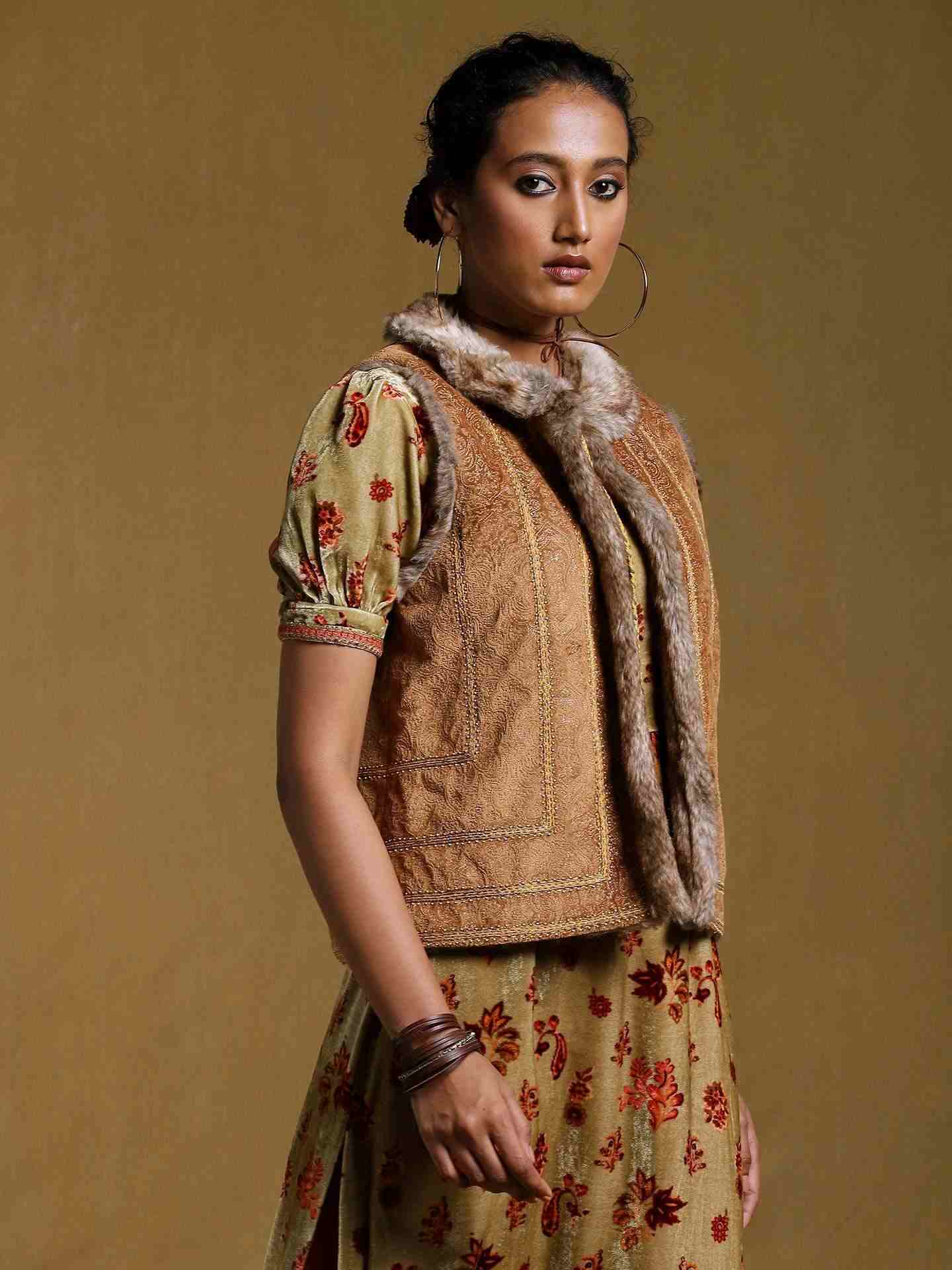 Brown Antari Suede Structured Jacket