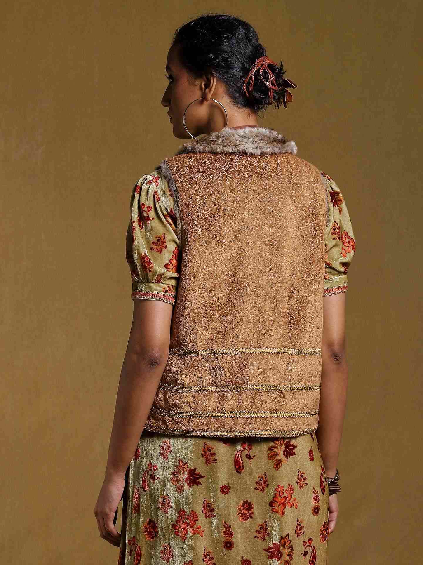 Brown Antari Suede Structured Jacket