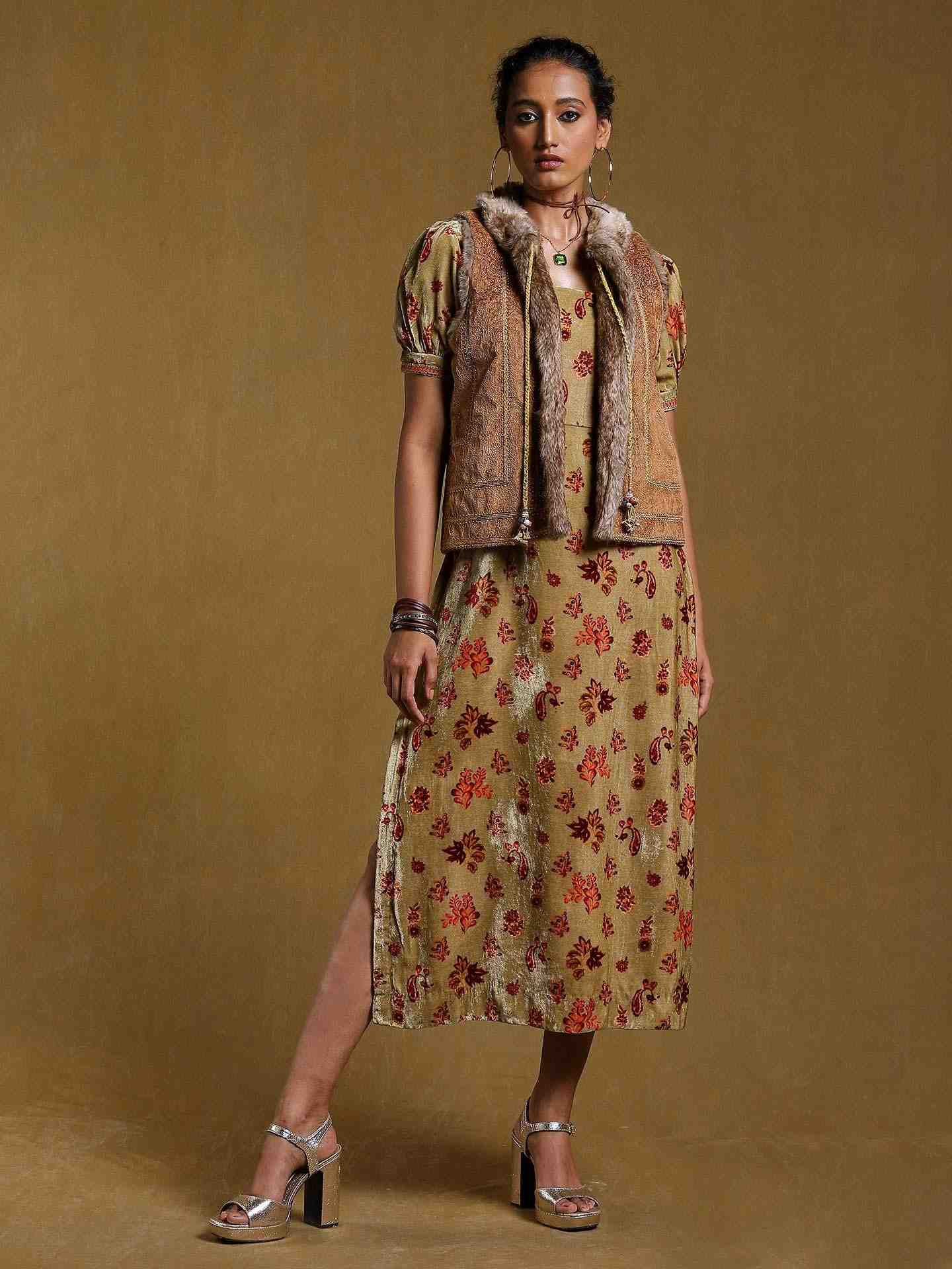 Brown Antari Suede Structured Jacket