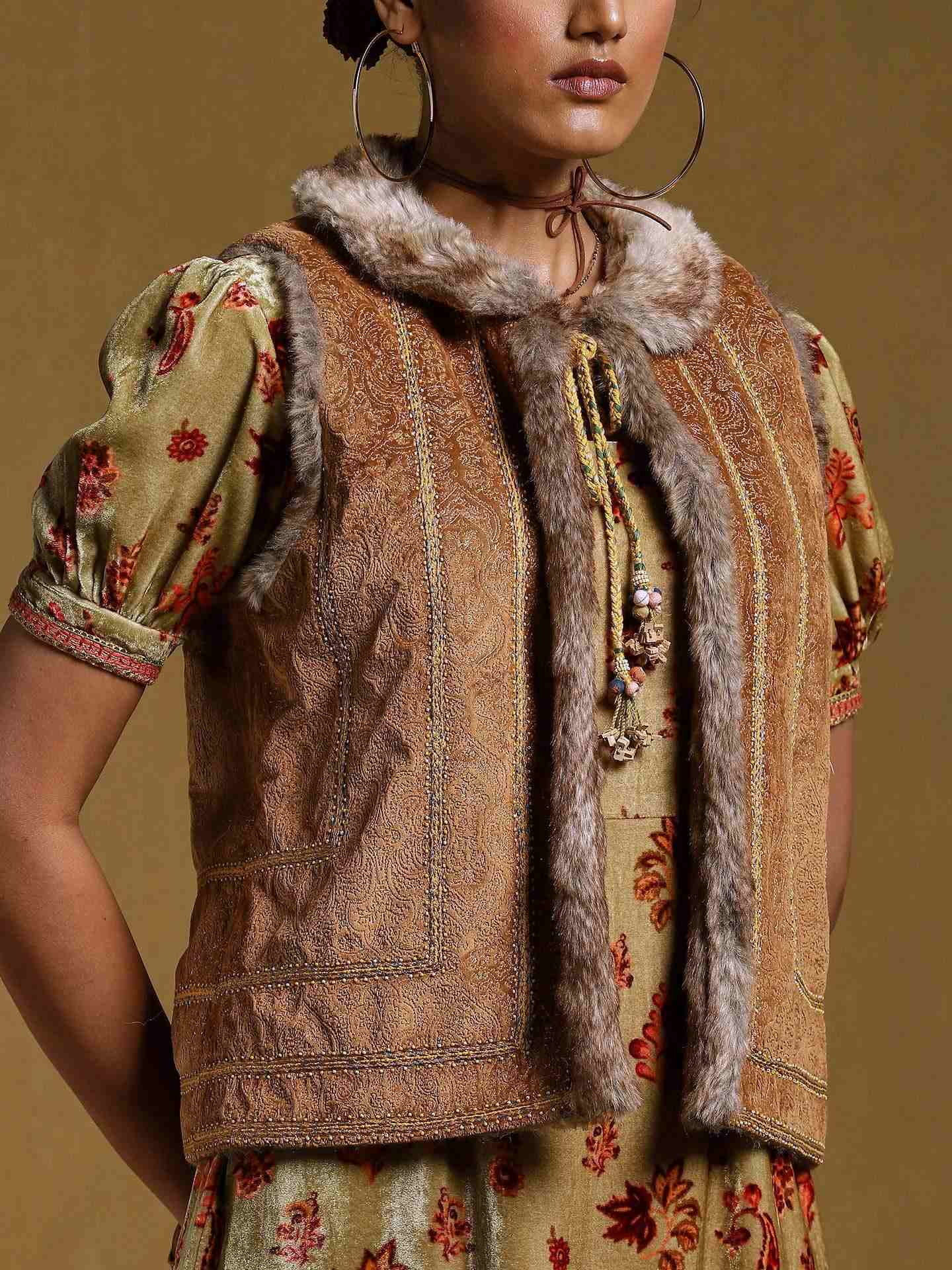 Brown Antari Suede Structured Jacket