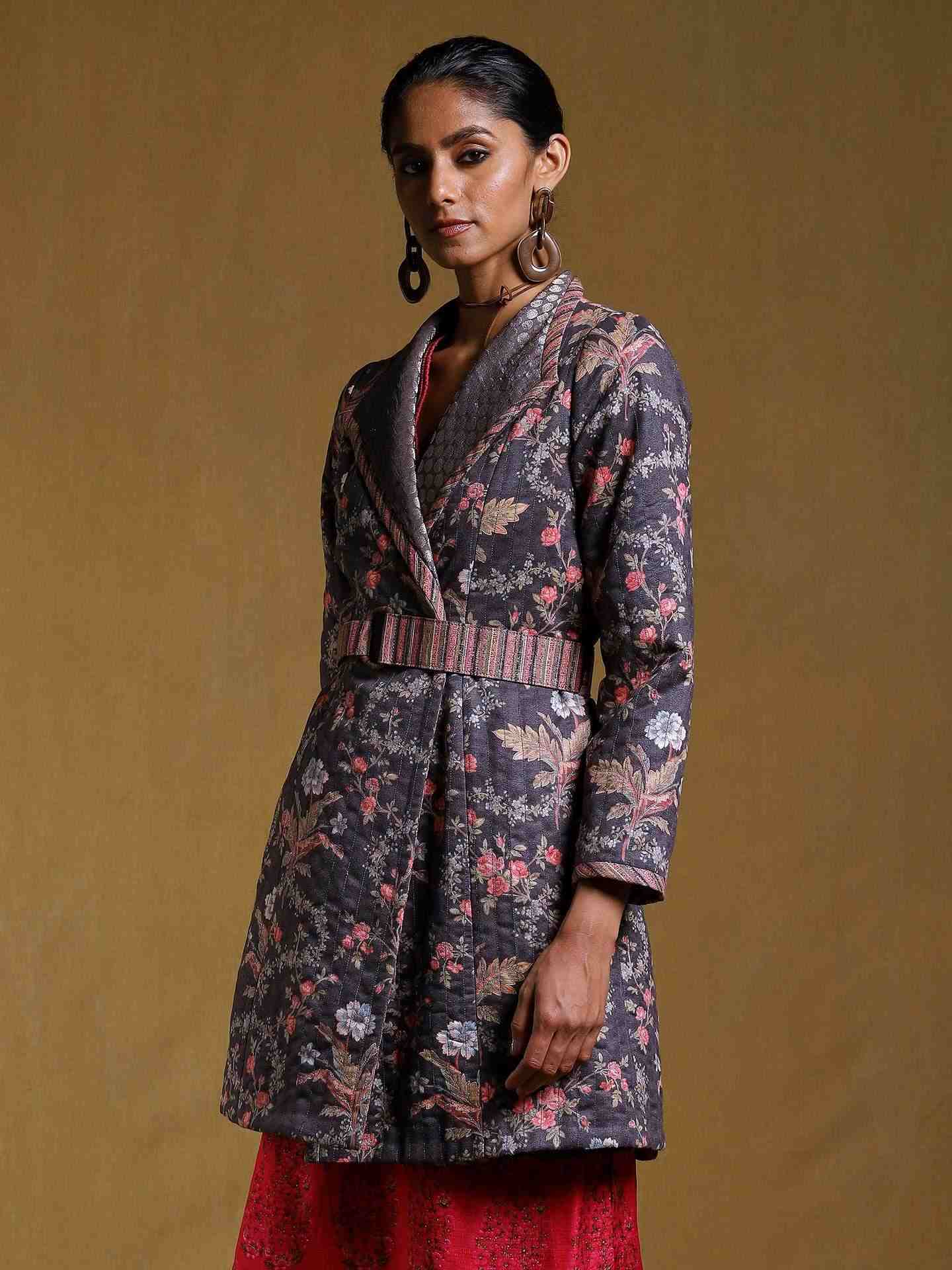 Charcoal Antari Suede Coat