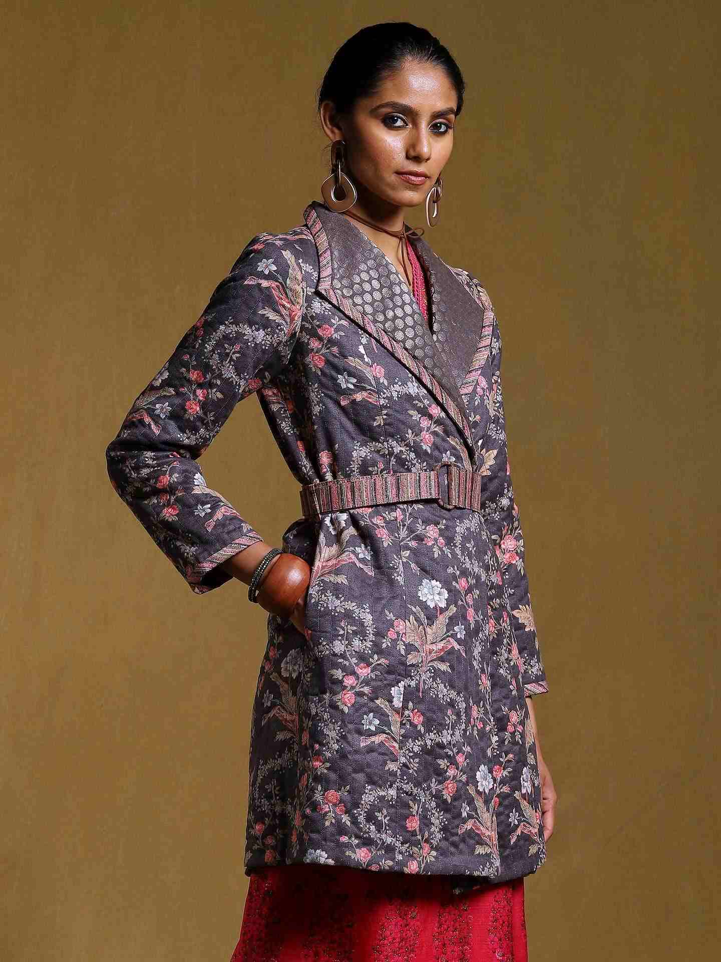 Charcoal Antari Suede Coat