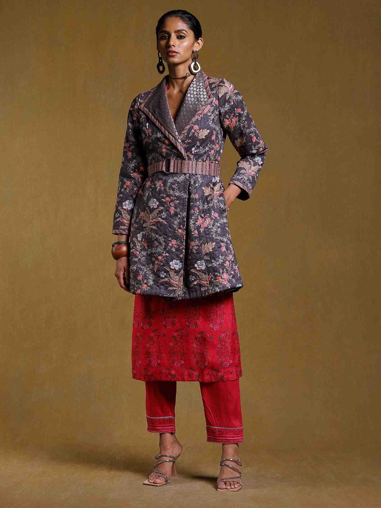 Charcoal Antari Suede Coat