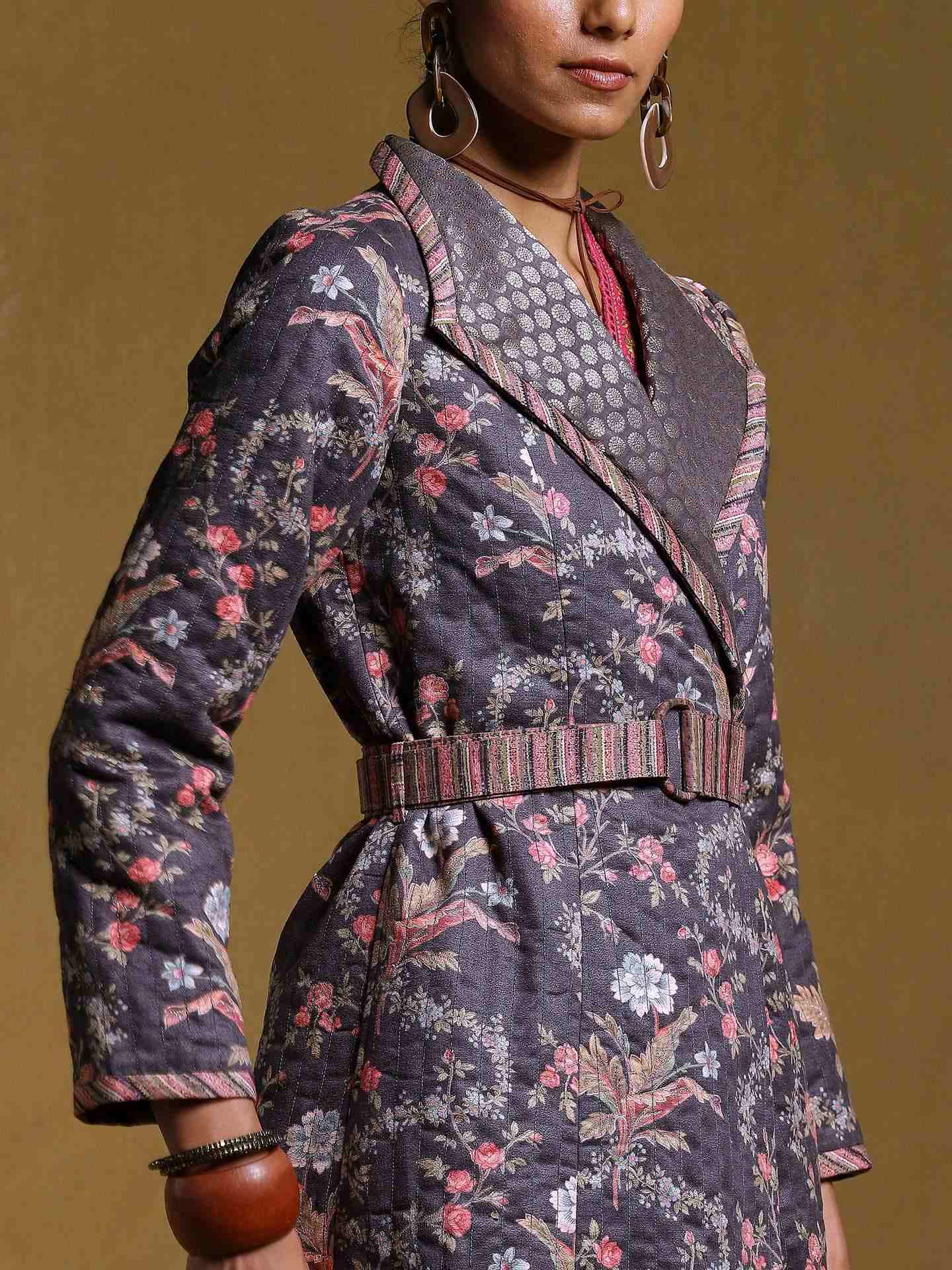 Charcoal Antari Suede Coat