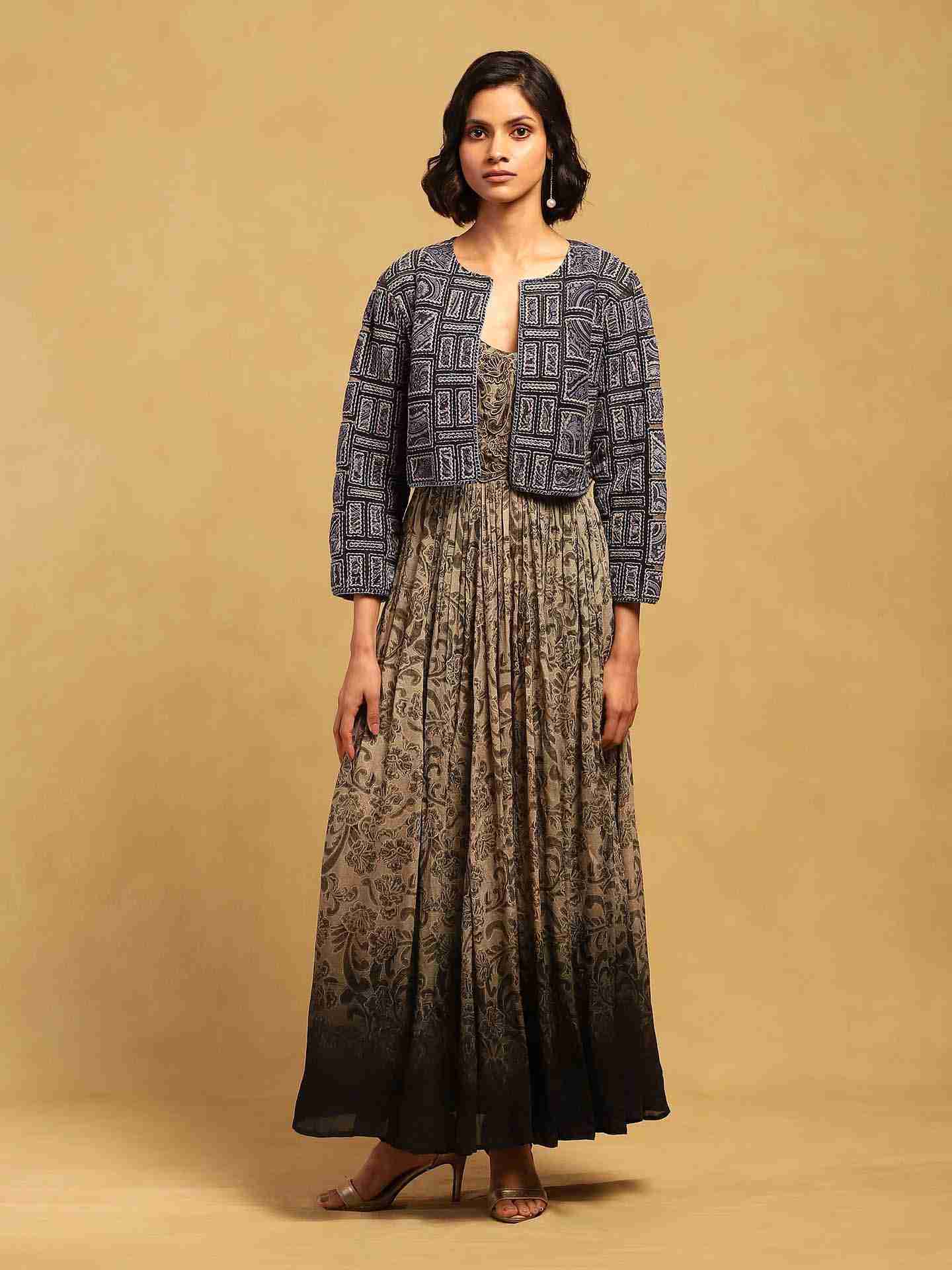 Blue Geo Applique Jacket