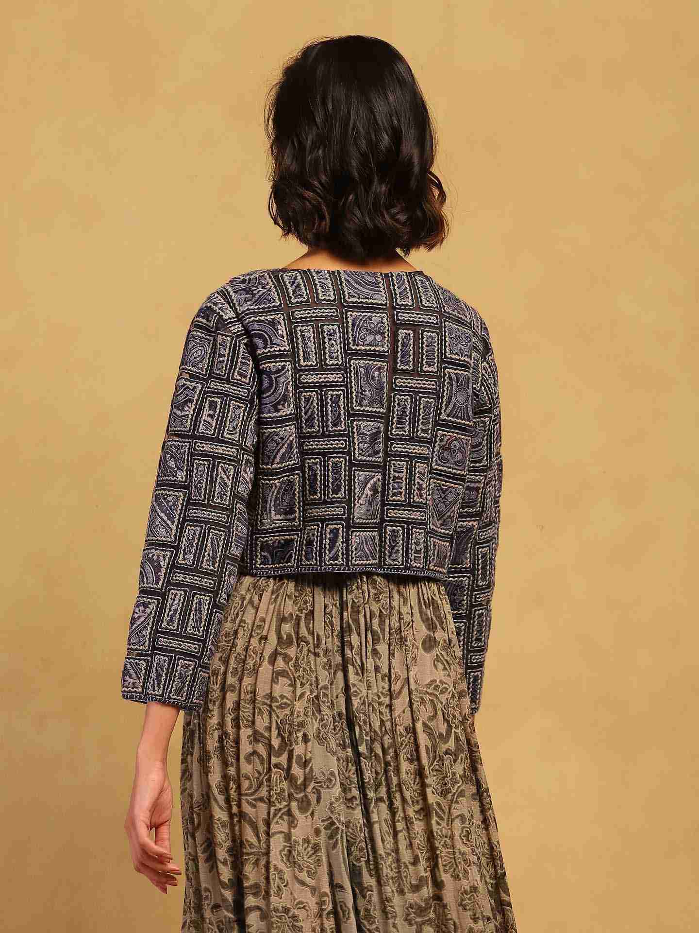 Blue Geo Applique Jacket