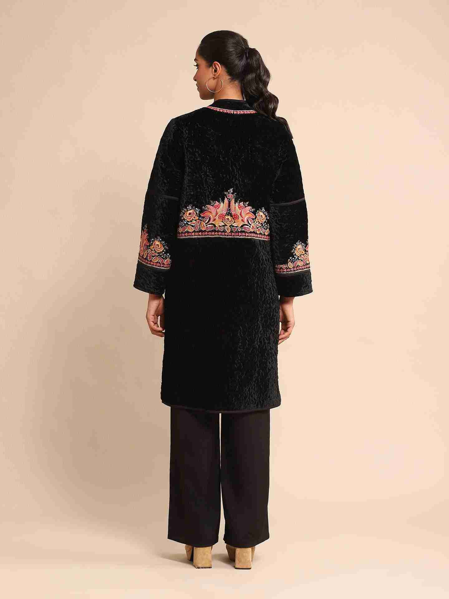 Black Bunsu Velvet Structured Jacket