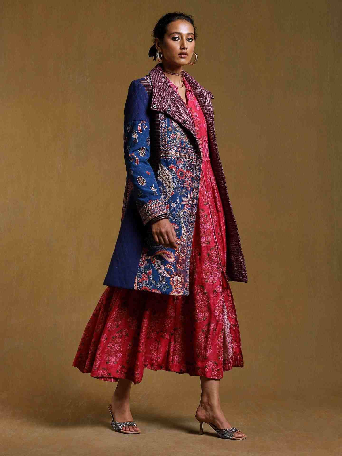 Blue Water Paisley Crepe Jacket