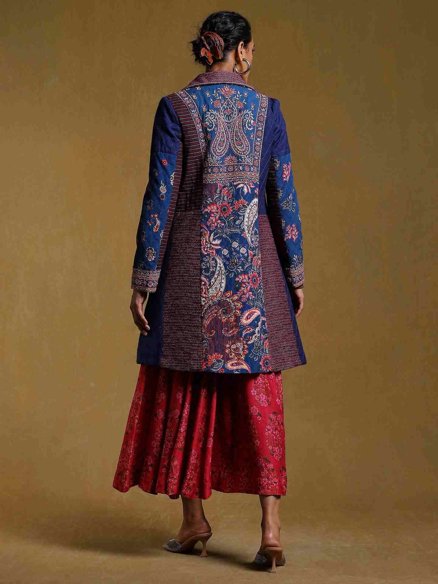 Blue Water Paisley Crepe Jacket