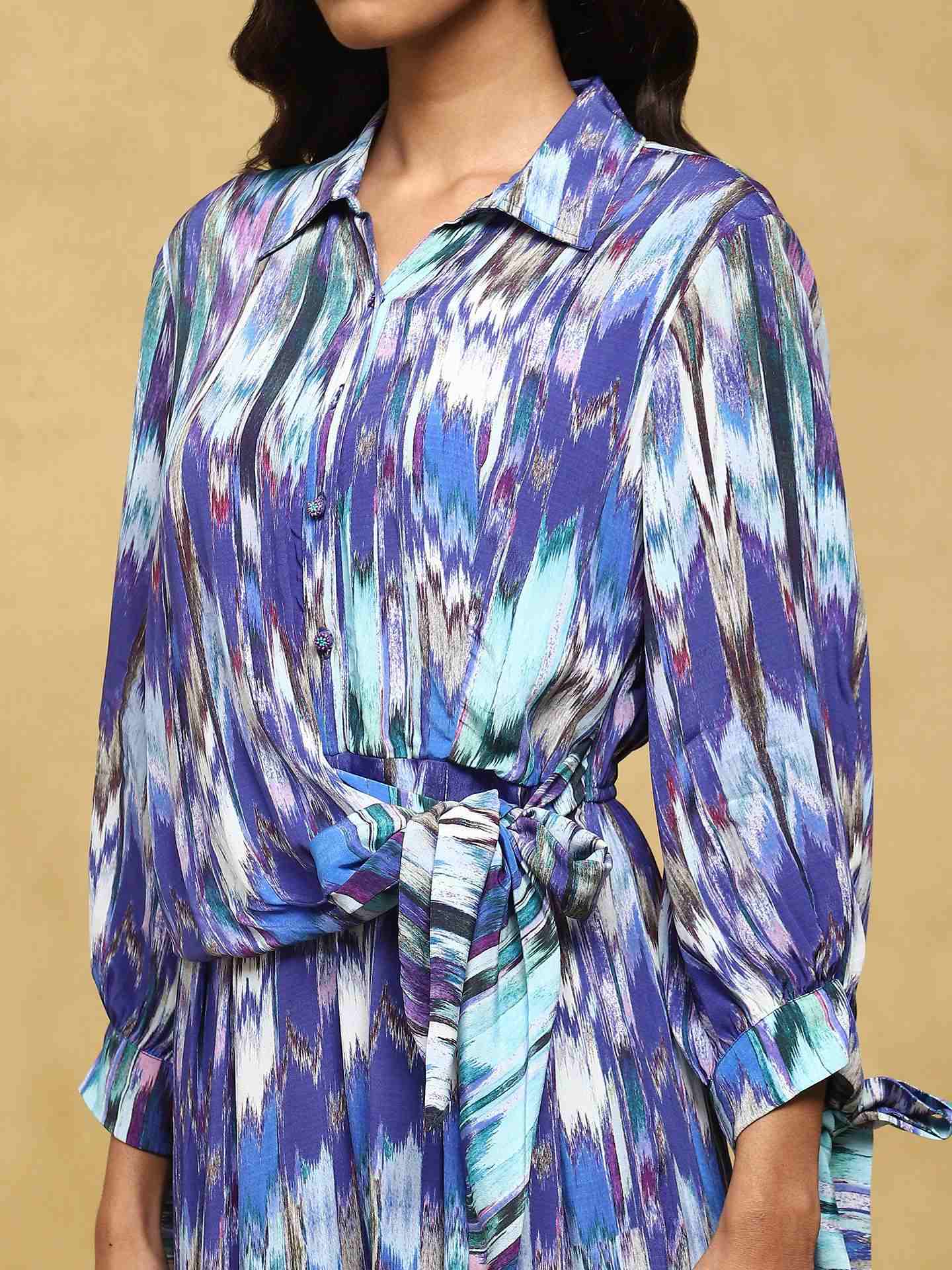 Blue Binkai Crepe Jumpsuit