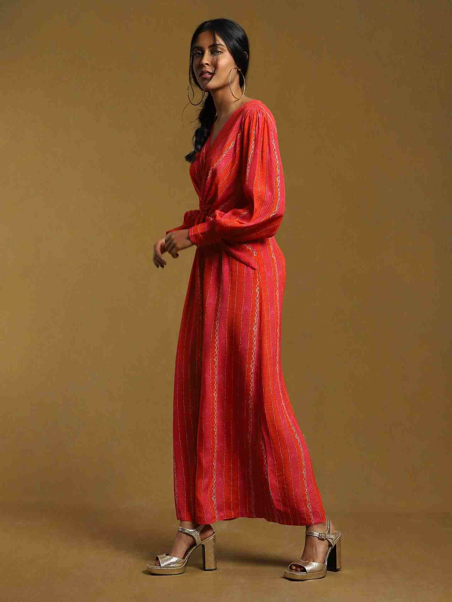 Pink Sindh Crepe Jumpsuit