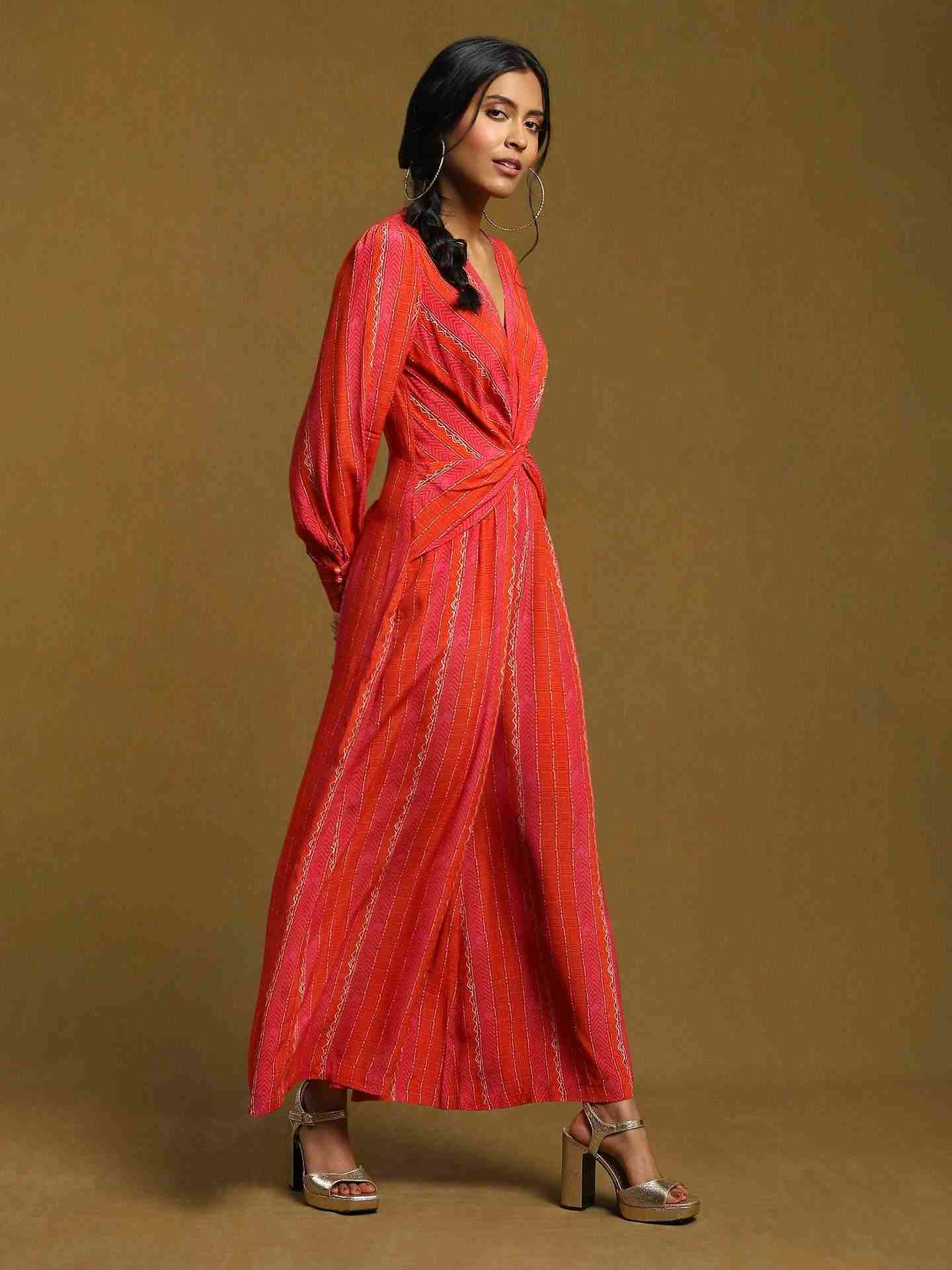 Pink Sindh Crepe Jumpsuit