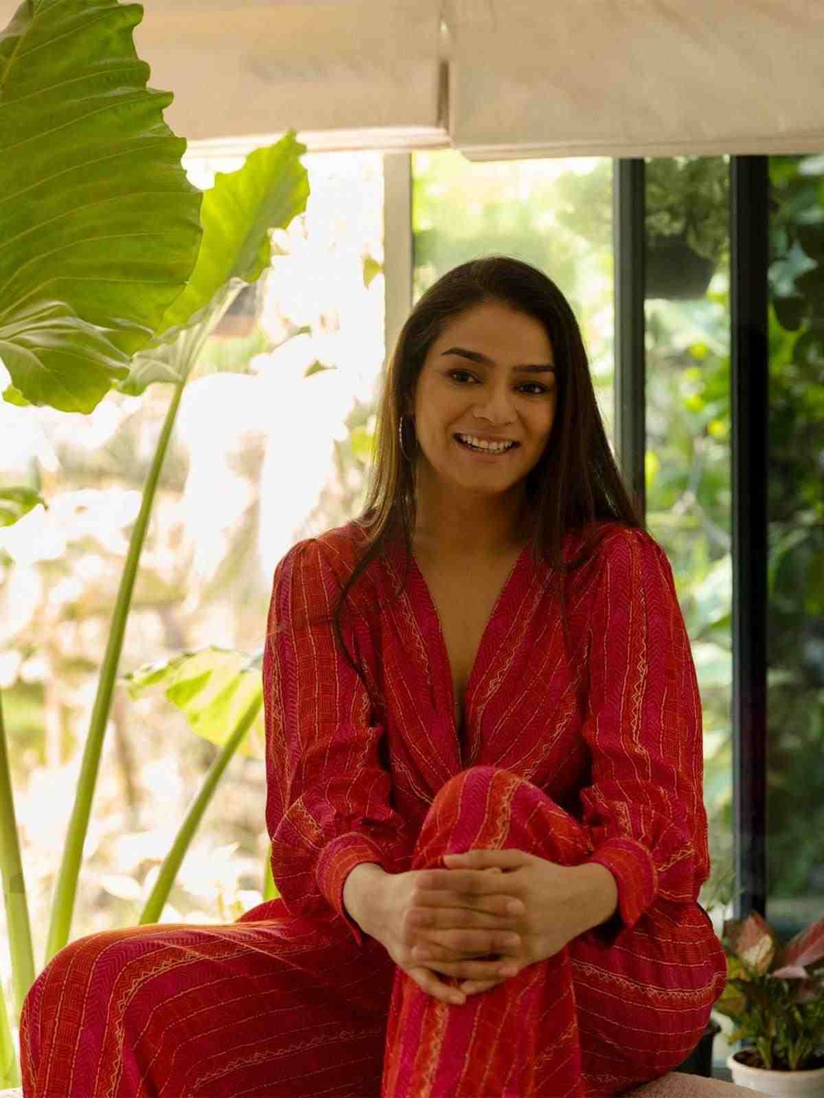 Pink Sindh Crepe Jumpsuit