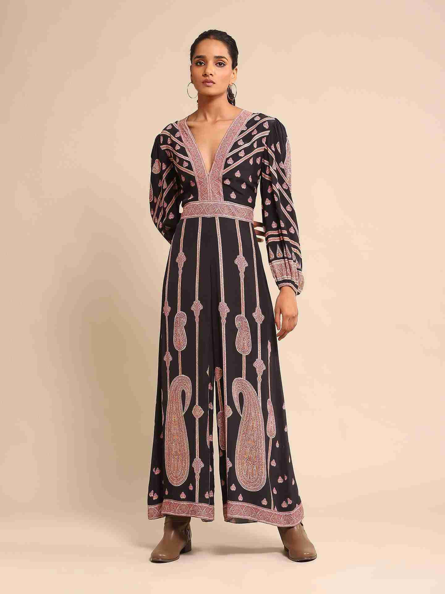 Black Jannat Crepe Jumpsuit