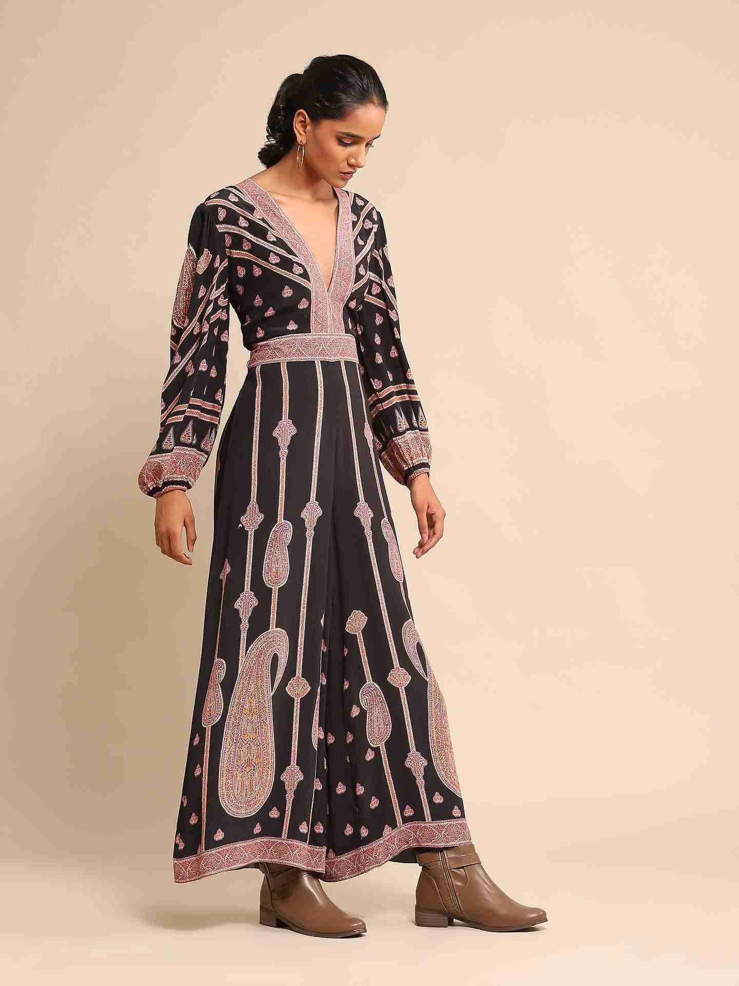 Black Jannat Crepe Jumpsuit