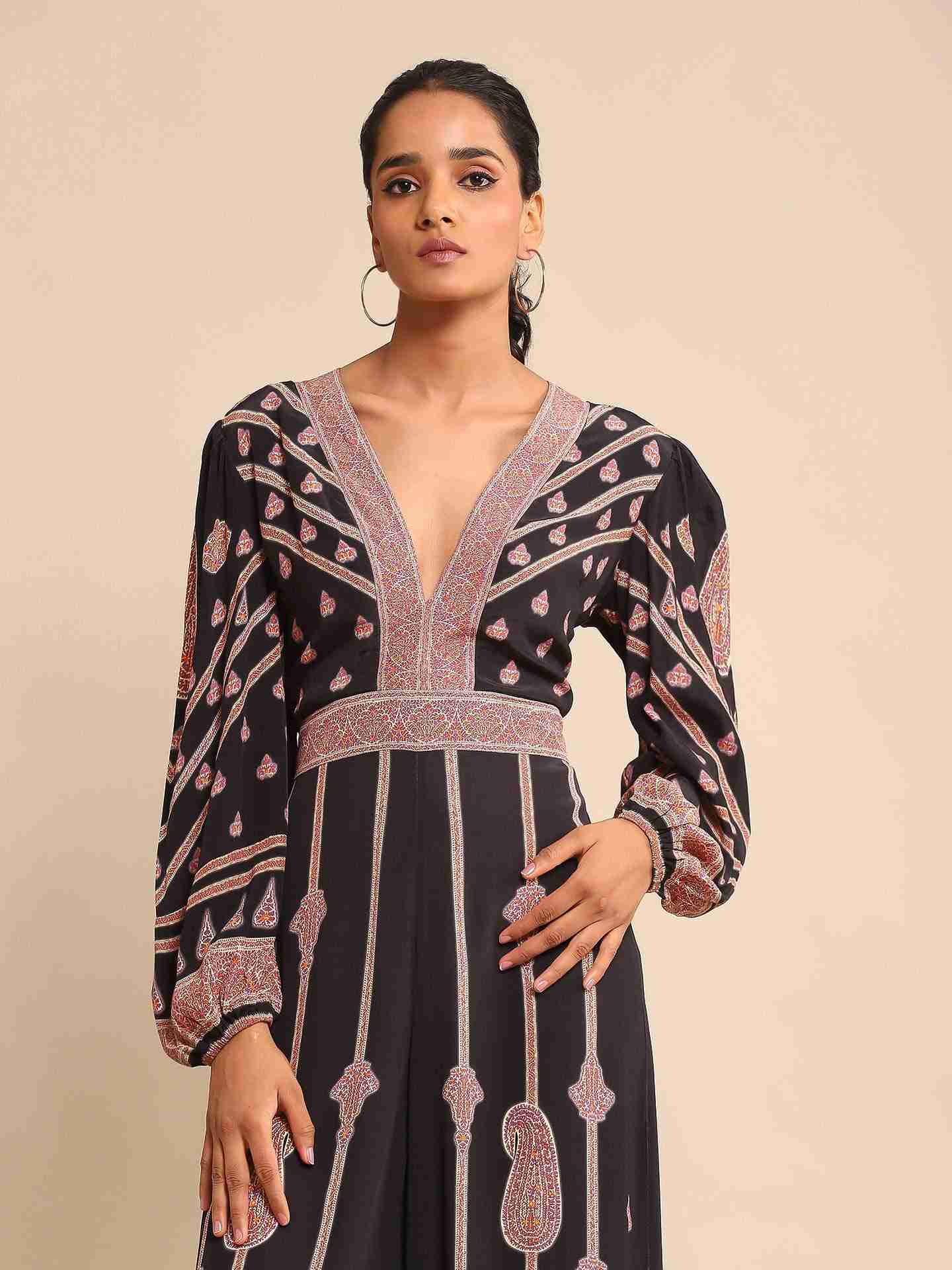 Black Jannat Crepe Jumpsuit