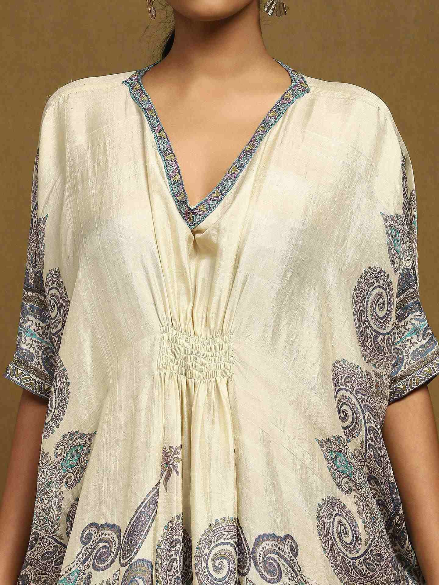 Off White Joshika Kaftan