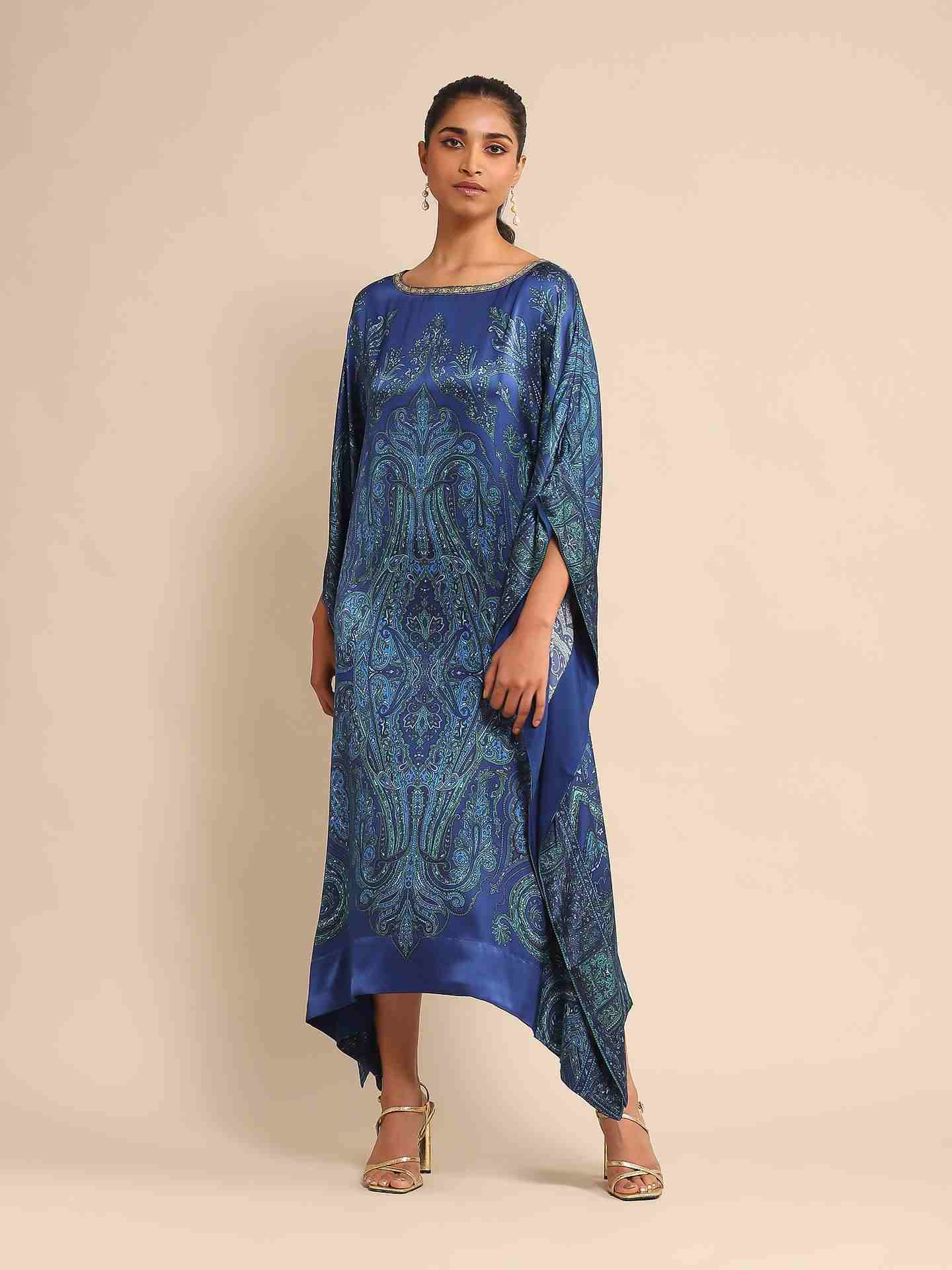 Royal Blue & Turquoise Mandana Kaftan Dress