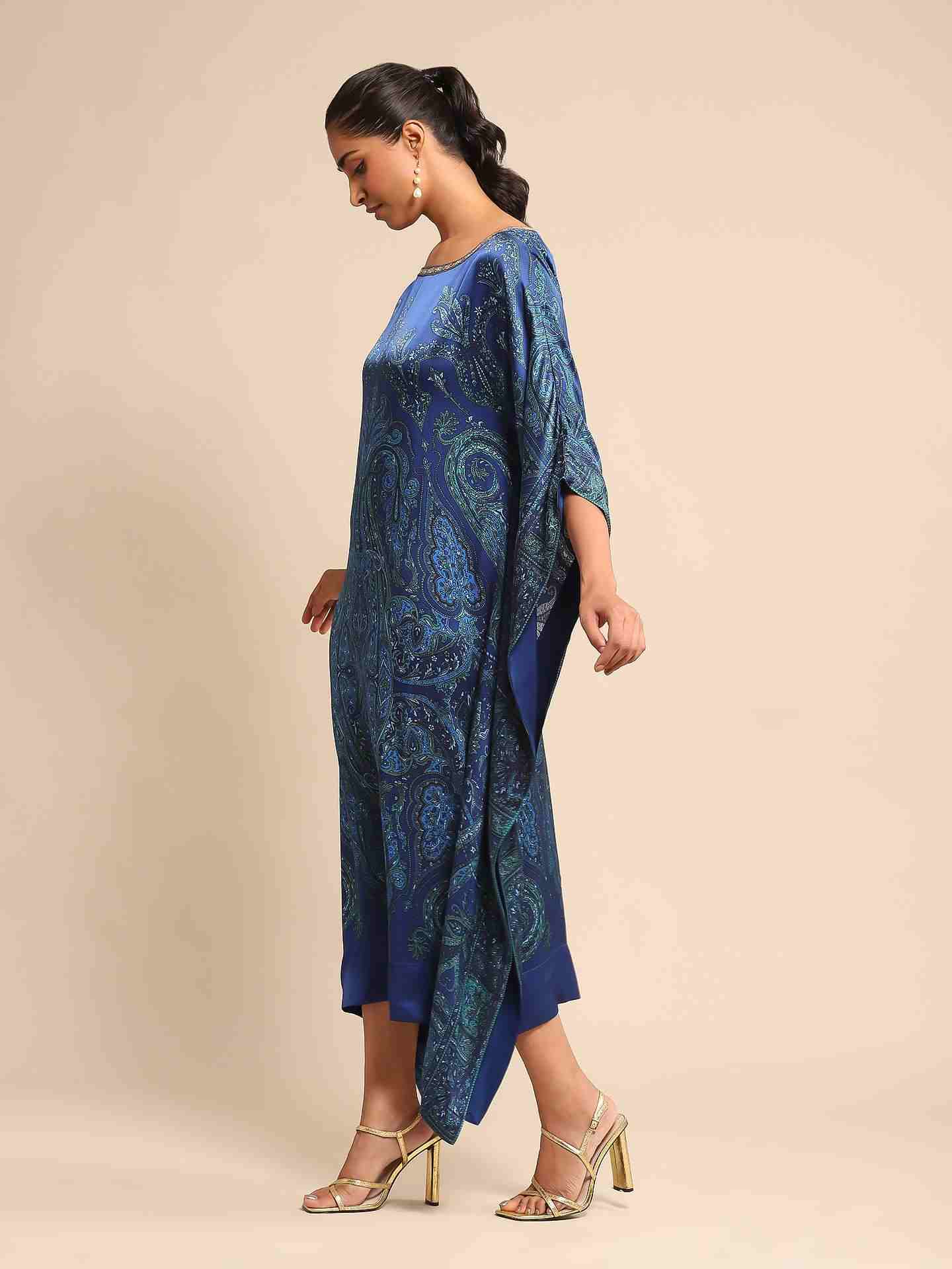 Royal Blue & Turquoise Mandana Kaftan Dress