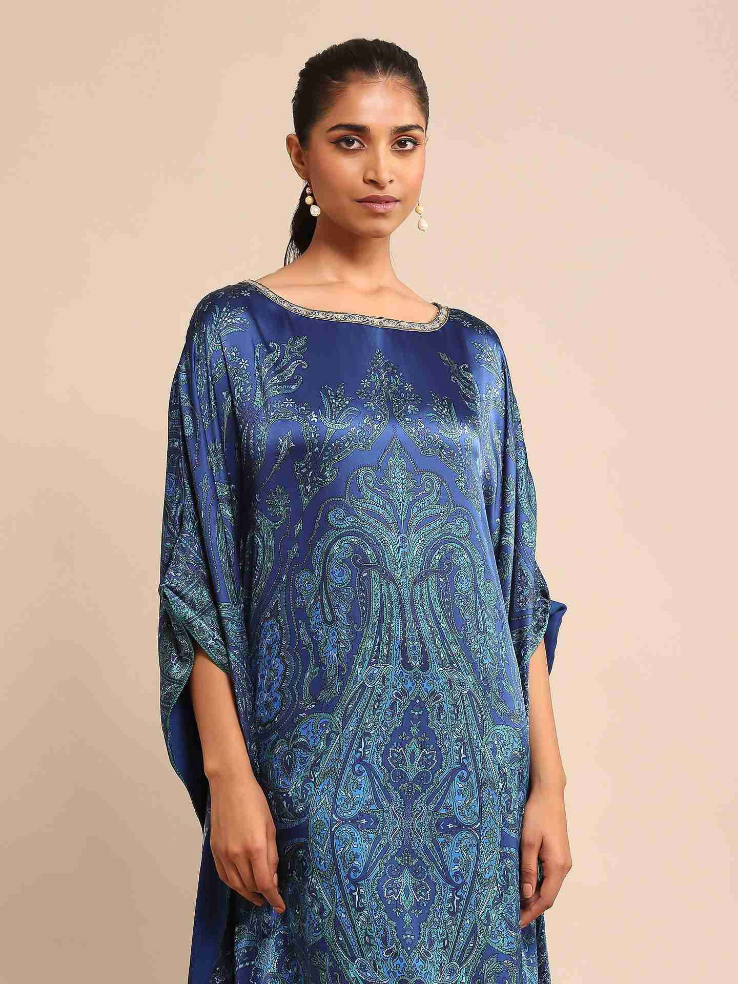 Royal Blue & Turquoise Mandana Kaftan Dress