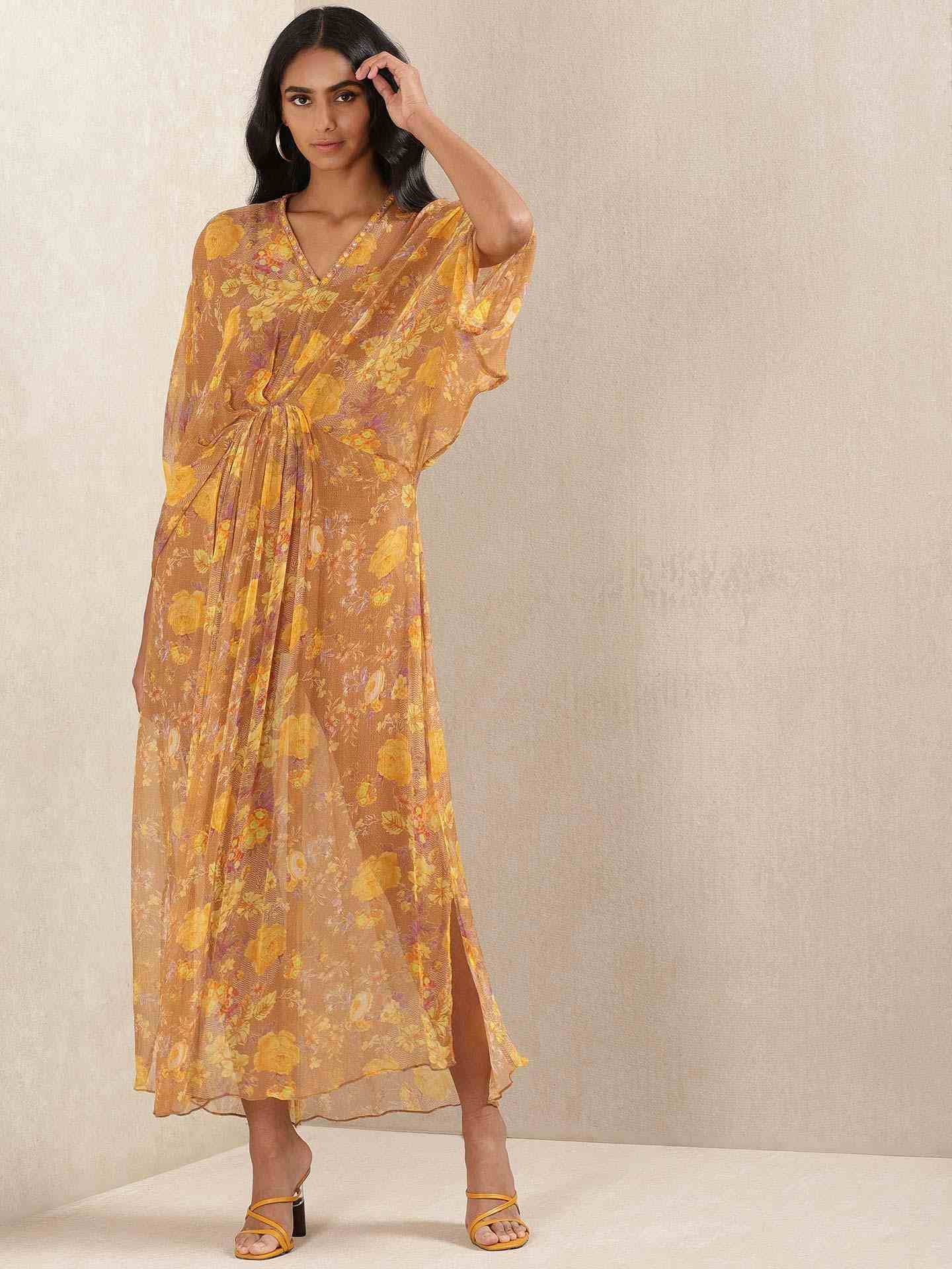 Yellow Flemish Kaftan Dress