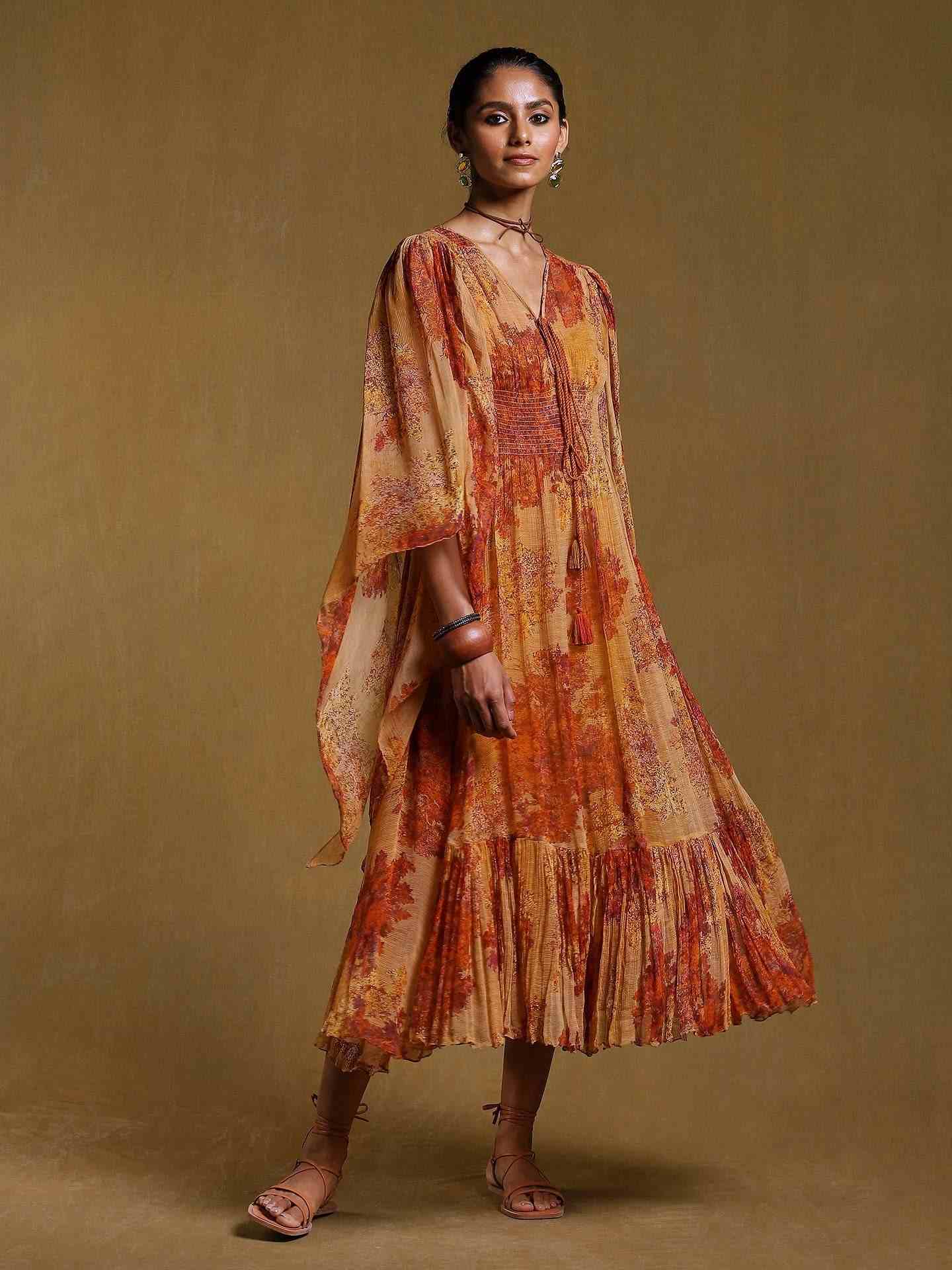 Mustard Khizan Kaftan Dress