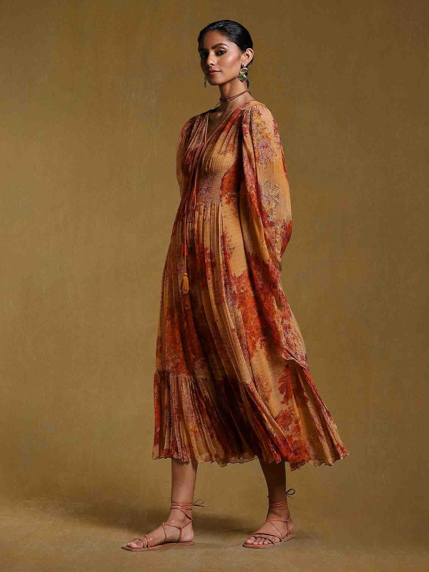 Mustard Khizan Kaftan Dress