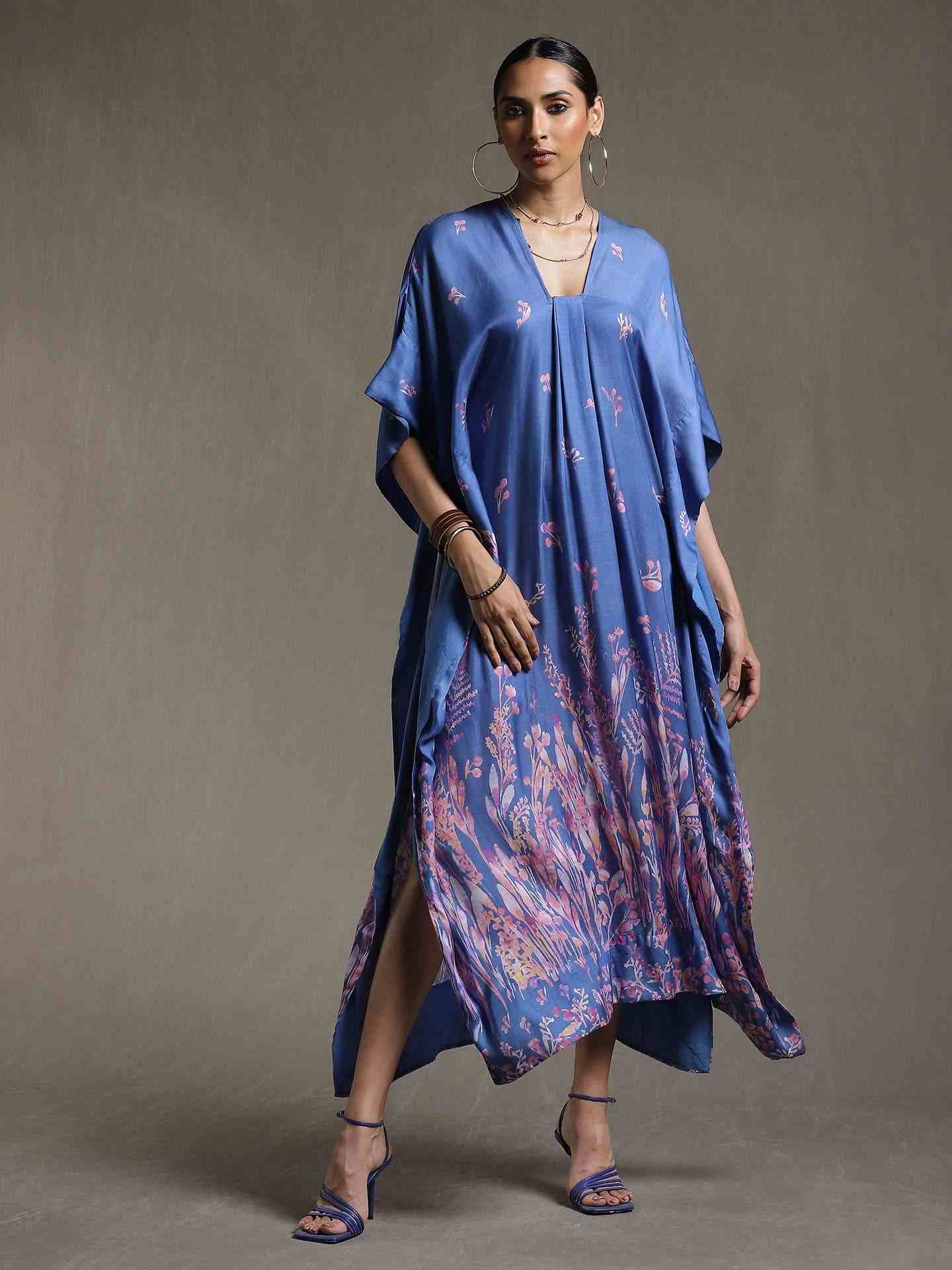 Blue Emari Kaftan Dress