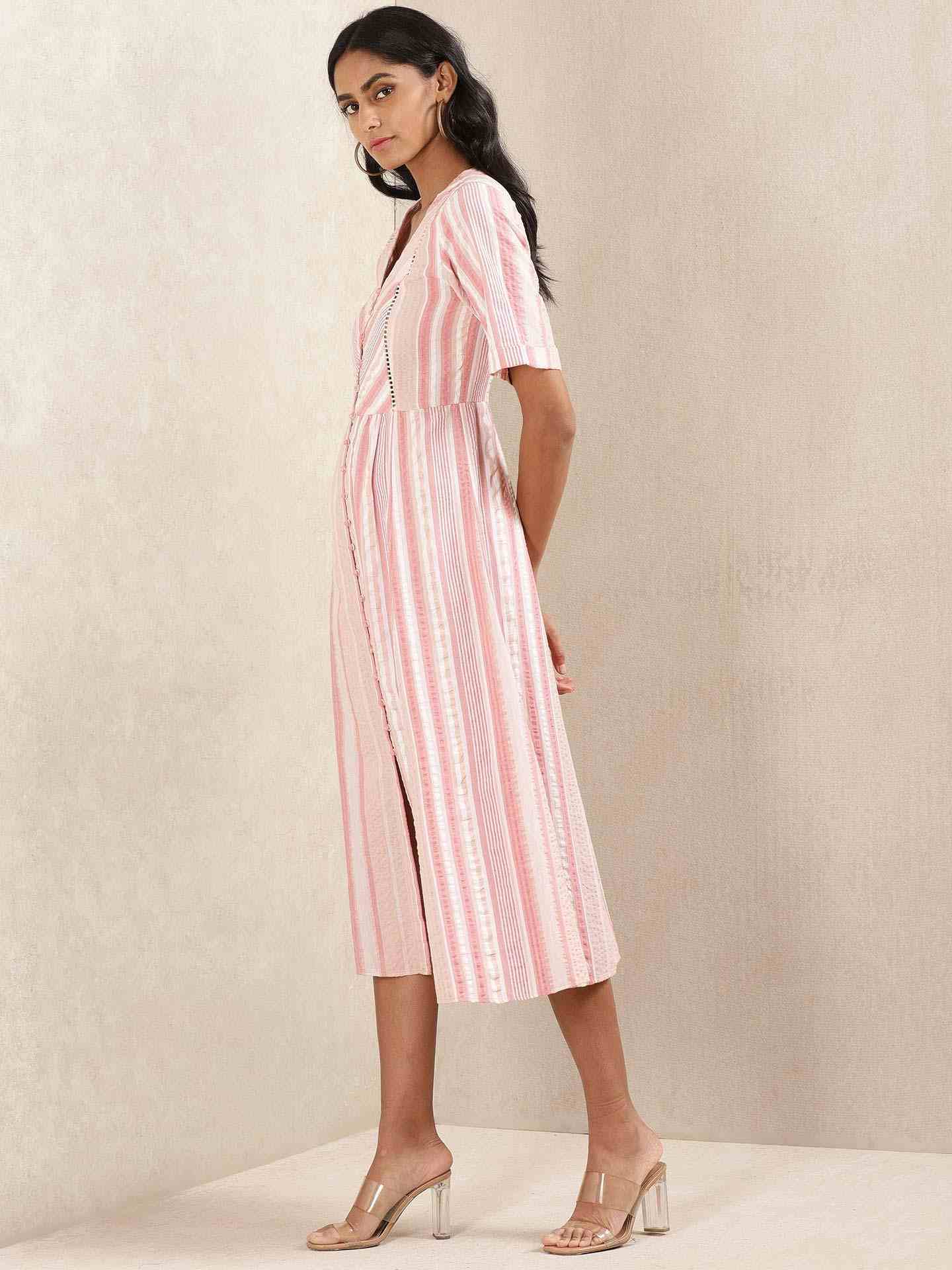 Pink Quint Yarn-Dyed Cotton Kurta