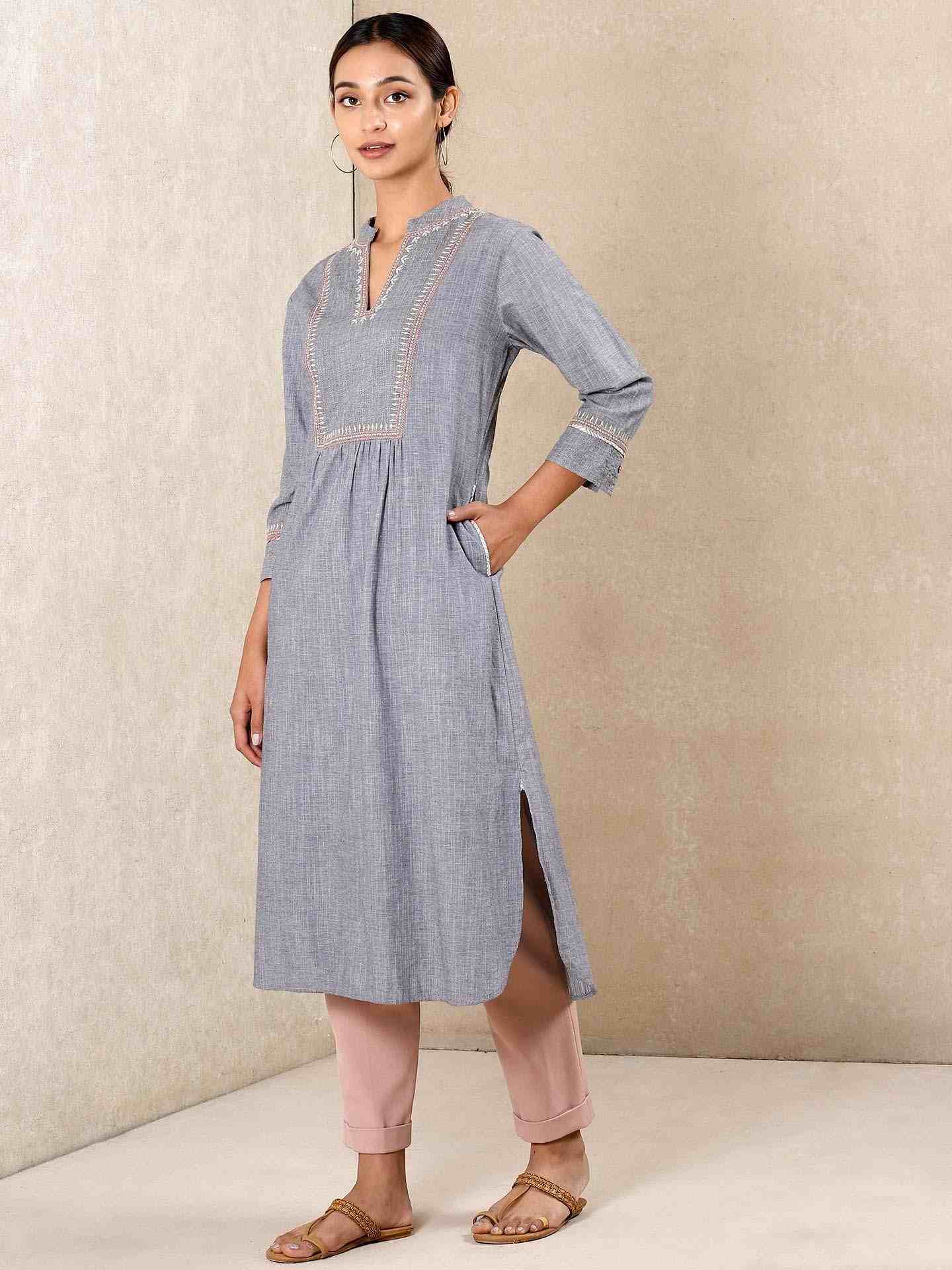 Grey Modern Minimalist Kurta