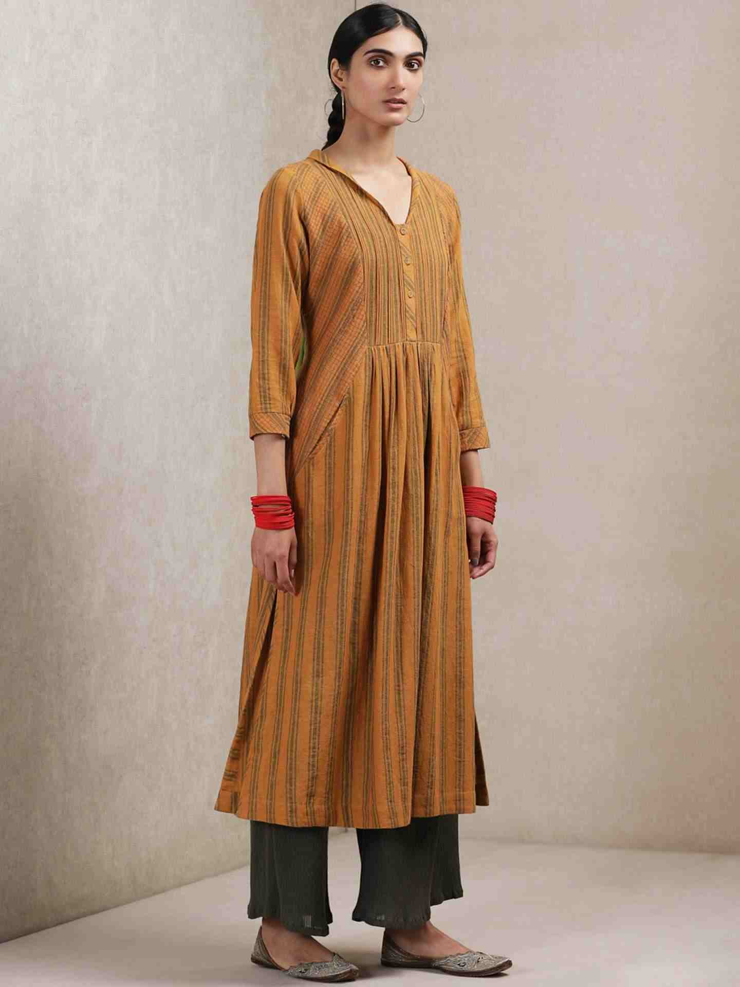 Brown Classic Yarn-Dyed Cotton Kurta